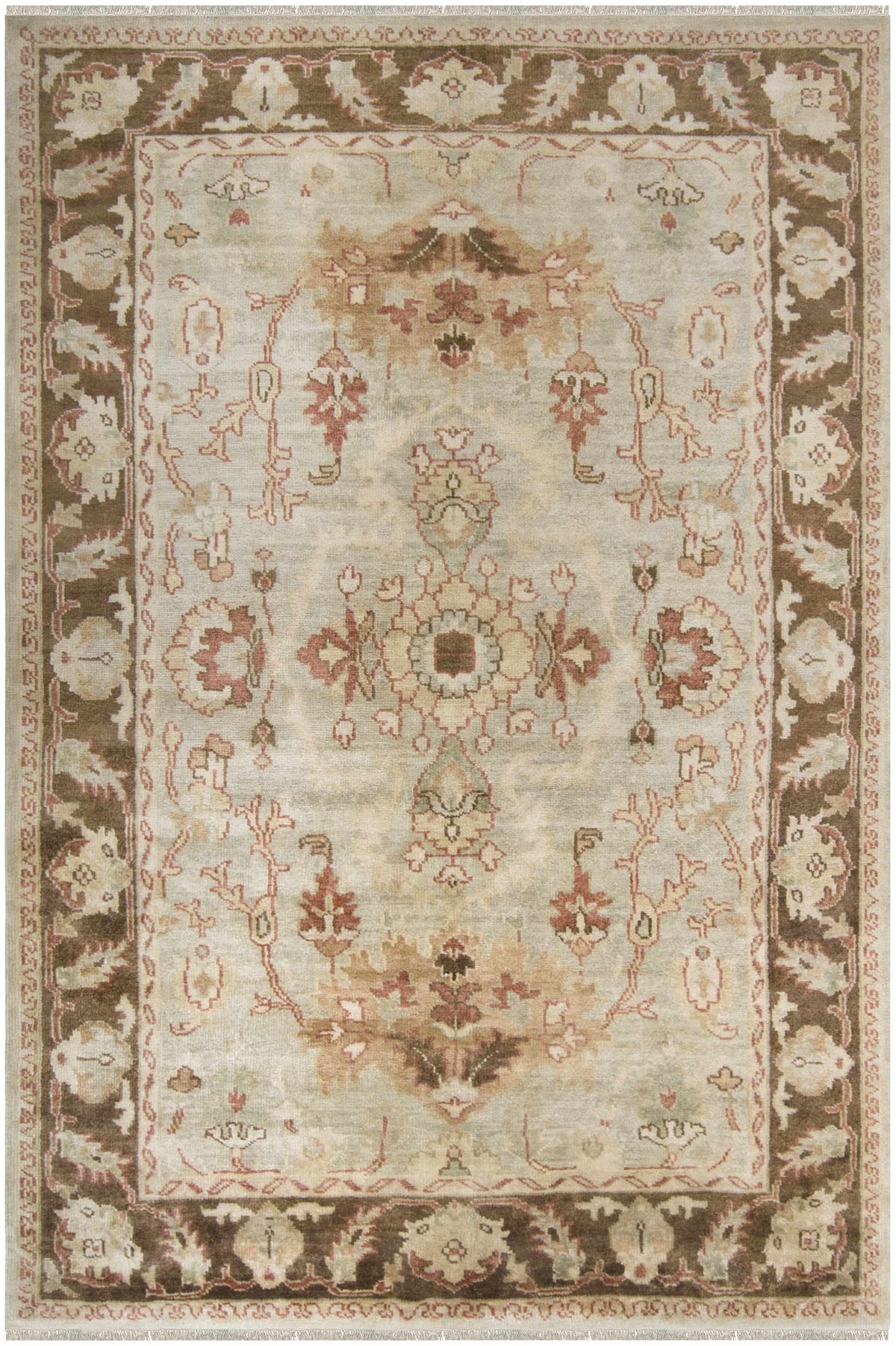 Light Sage Hand Knotted 100% NZ Wool Traditional Rectangle Handmade rug, Indoor use only, no fringe, non-washable.