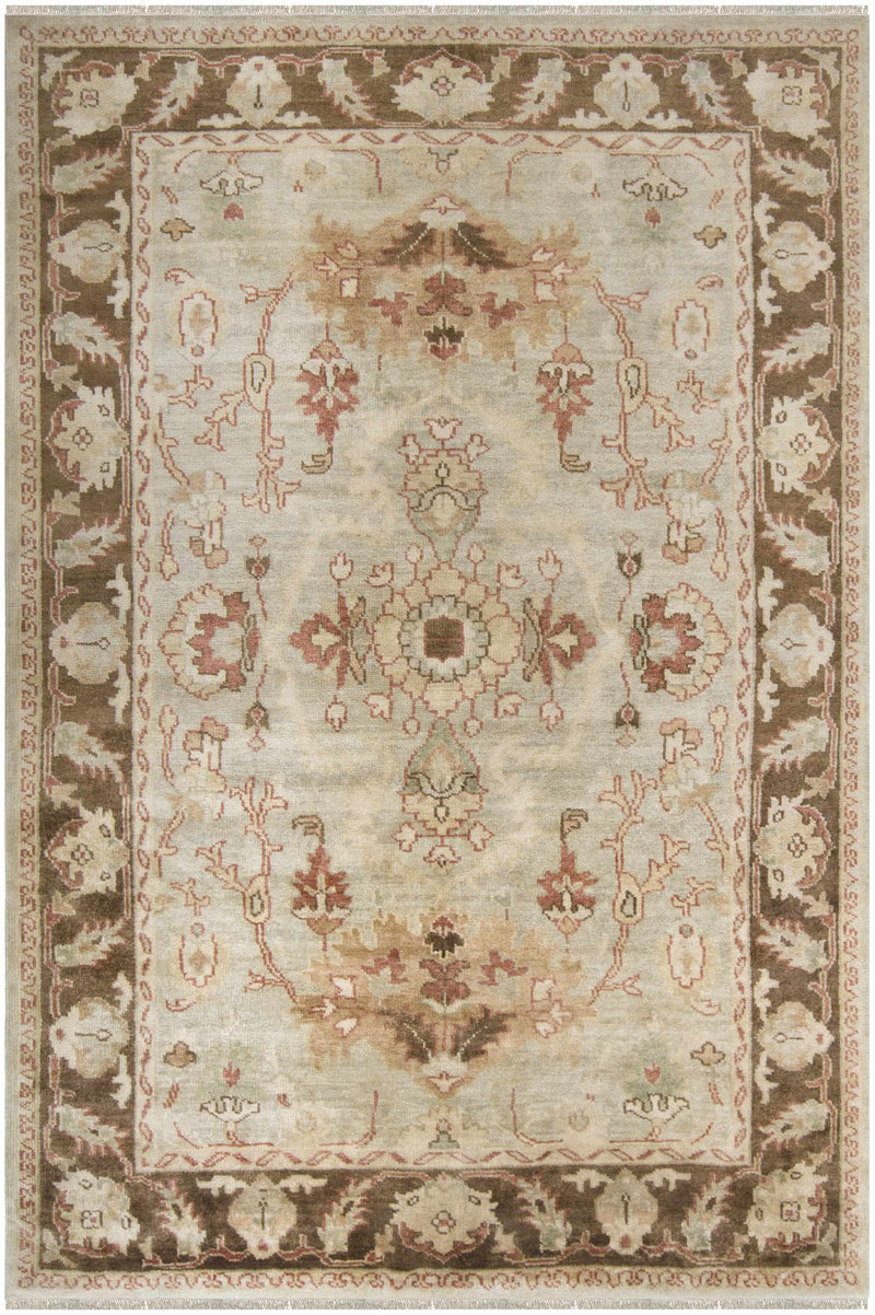 Light Sage Hand Knotted 100% NZ Wool Traditional Rectangle Handmade rug, Indoor use only, no fringe, non-washable.