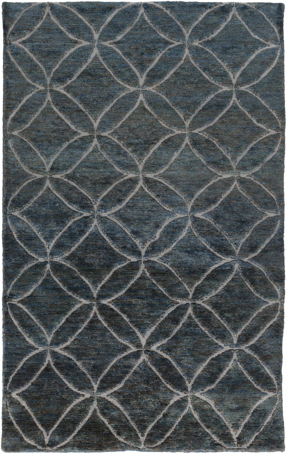 Sage Hand Knotted 60% Wool, 40% Jute Modern Rectangle Handmade rug, Indoor use only, no fringe, non-washable.