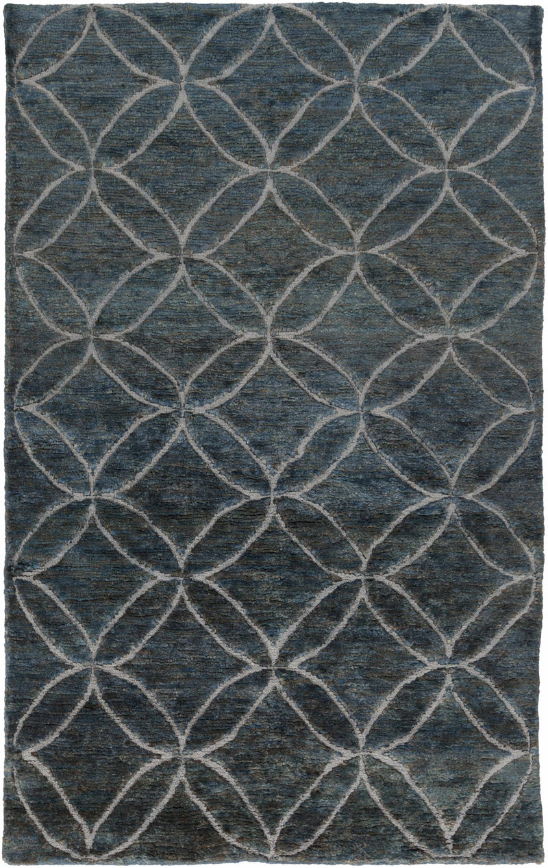 Sage Hand Knotted 60% Wool, 40% Jute Modern Rectangle Handmade rug, Indoor use only, no fringe, non-washable.