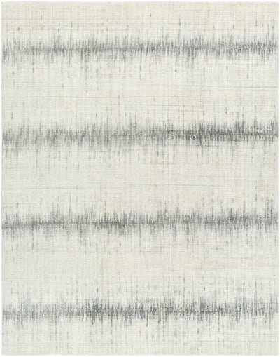 Charcoal Hand Knotted 95% Viscose, 5% NZ Wool Modern Rectangle Handmade rug, Indoor use only, no fringe, non-washable.