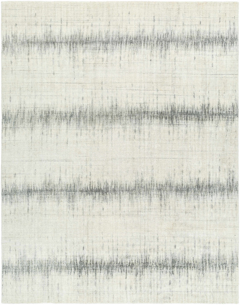 Charcoal Hand Knotted 95% Viscose, 5% NZ Wool Modern Rectangle Handmade rug, Indoor use only, no fringe, non-washable.