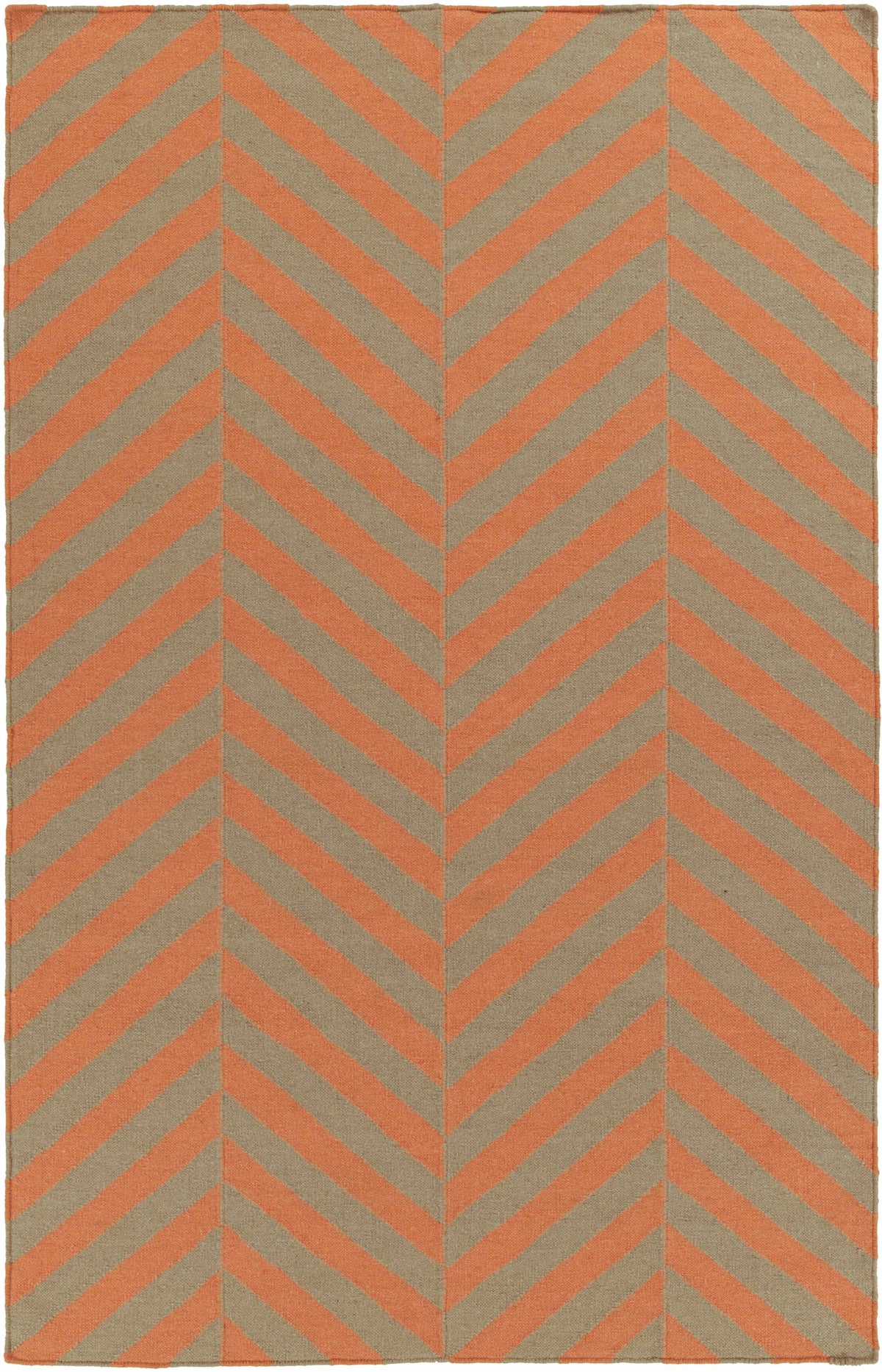 Orange Hand Woven 100% Wool Cottage Rectangle Handmade rug, Indoor use only, no fringe, non-washable. runner also available