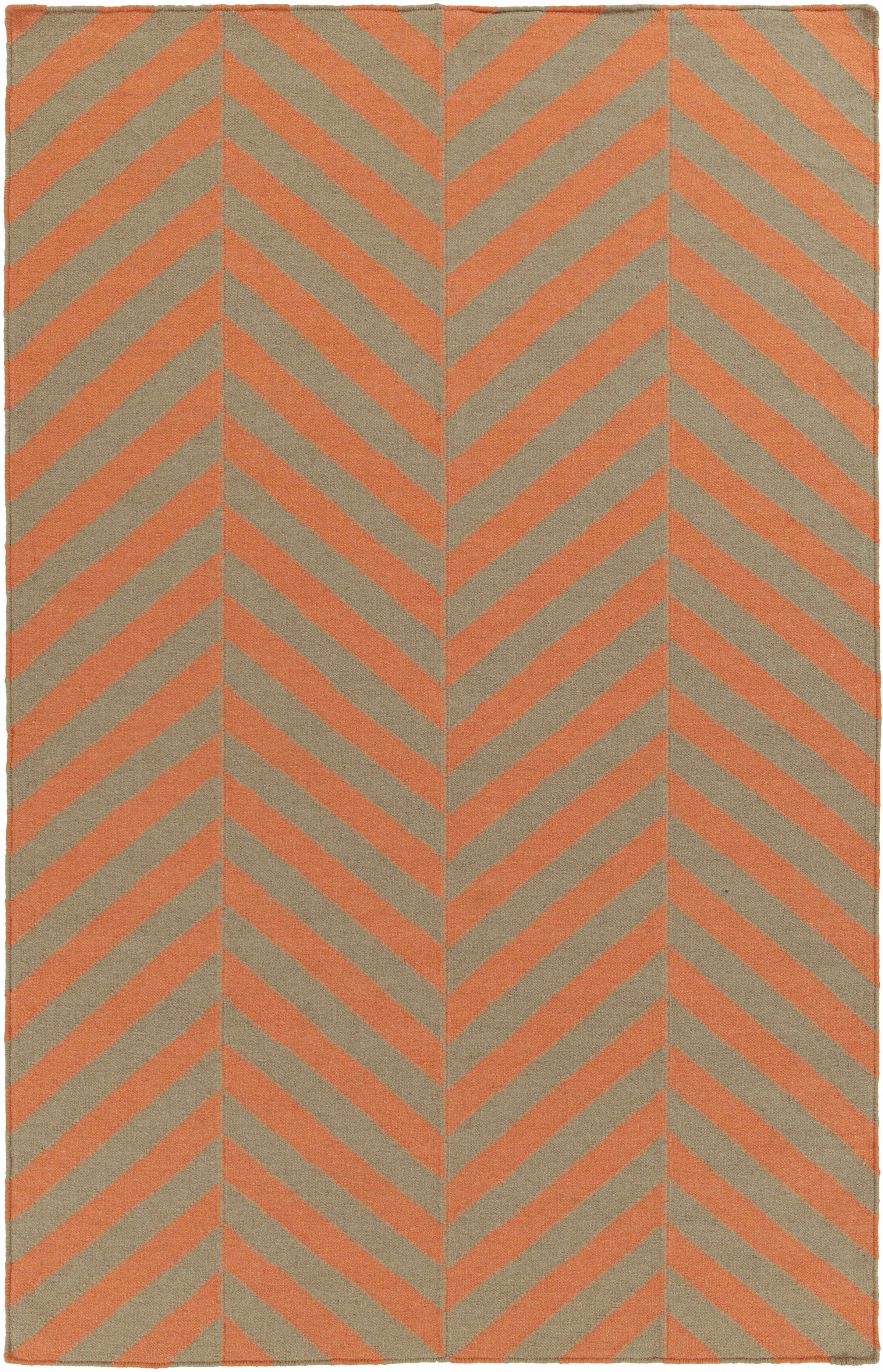Orange Hand Woven 100% Wool Cottage Rectangle Handmade rug, Indoor use only, no fringe, non-washable. runner also available
