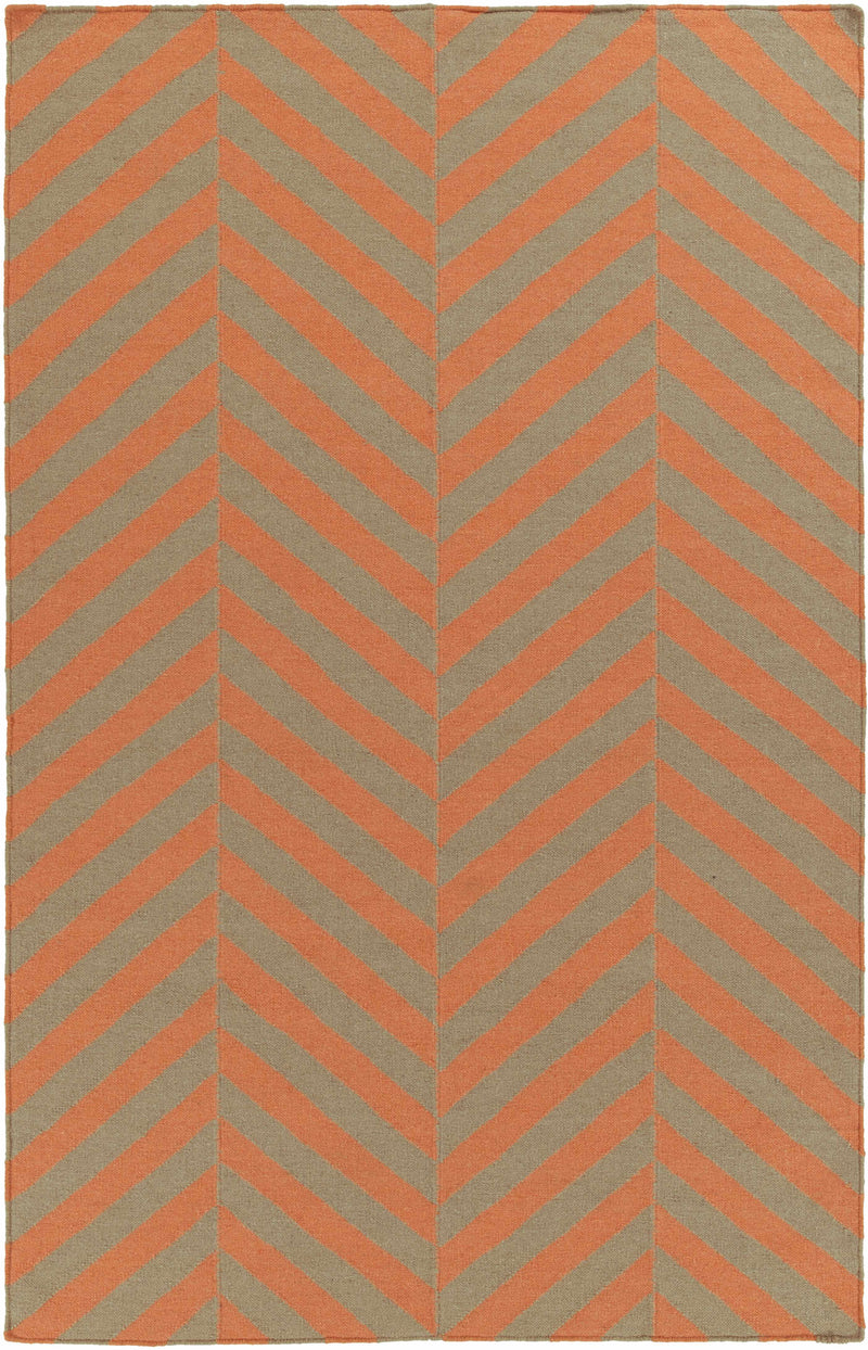 Orange Hand Woven 100% Wool Cottage Rectangle Handmade rug, Indoor use only, no fringe, non-washable. runner also available