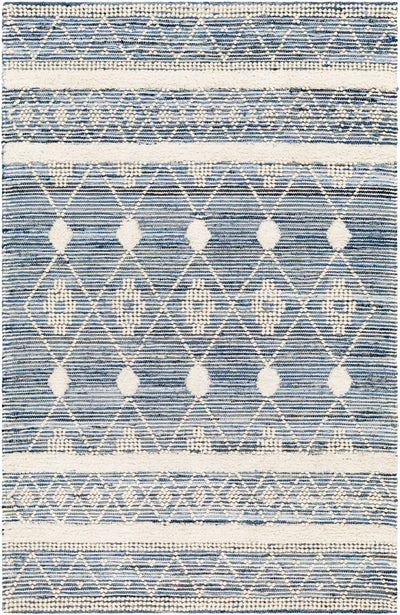 Ivory Hand Woven 70% Cotton, 30% Wool Global Rectangle Handmade rug, Indoor use only, no fringe, non-washable. runner also available