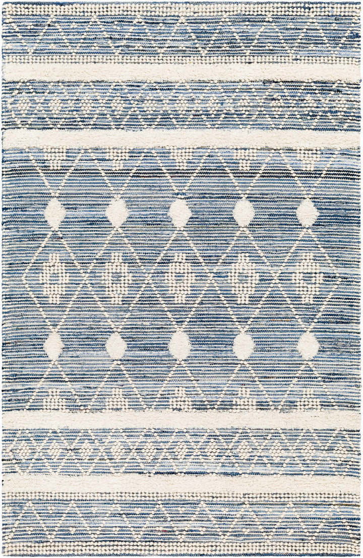 Ivory Hand Woven 70% Cotton, 30% Wool Global Rectangle Handmade rug, Indoor use only, no fringe, non-washable. runner also available