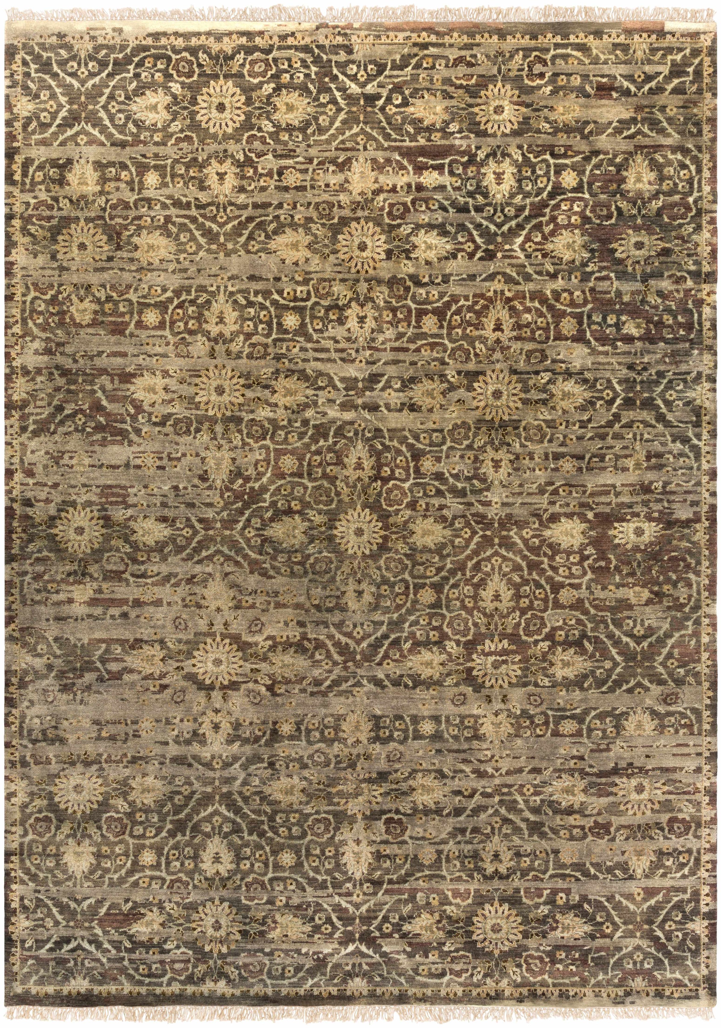 Charcoal Hand Knotted 100% Wool Traditional Rectangle Handmade rug, Indoor use only, has fringe, non-washable. round, runner also available