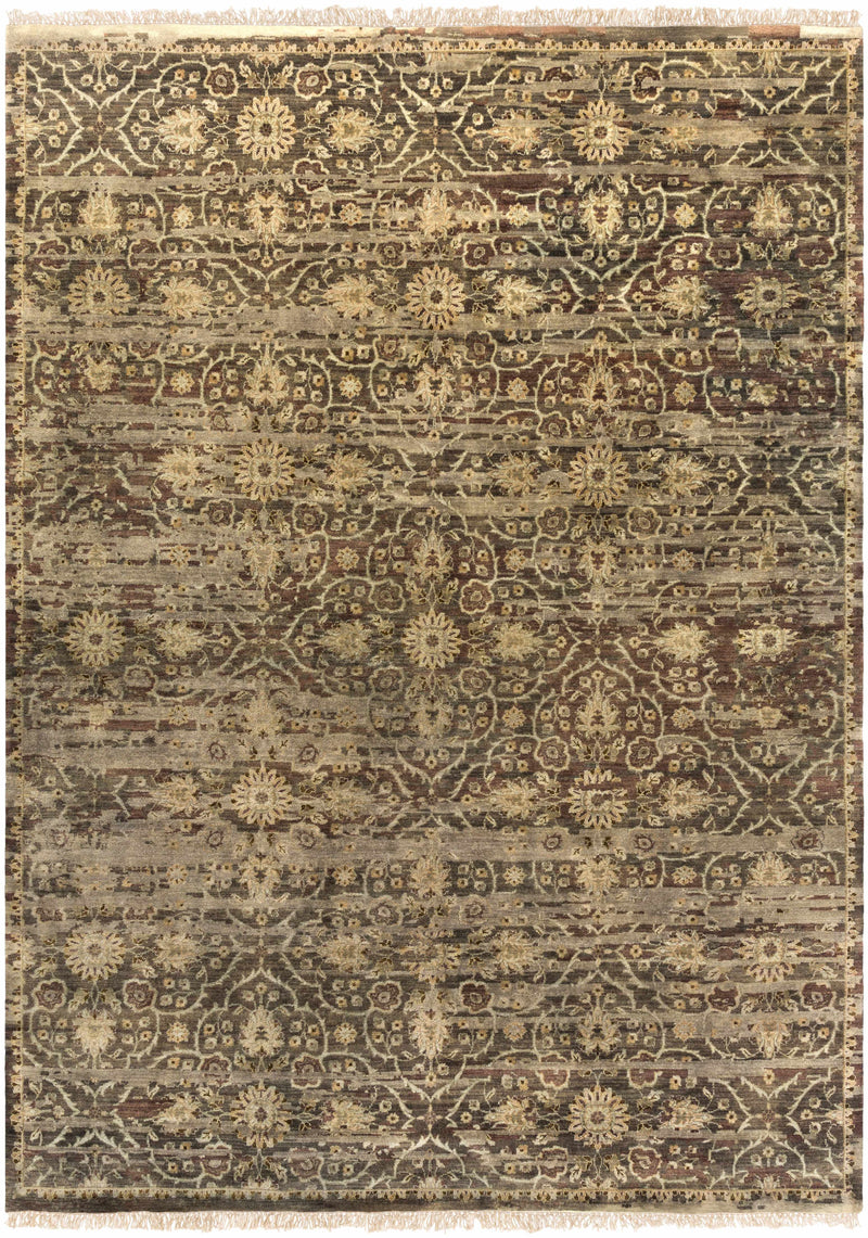 Charcoal Hand Knotted 100% Wool Traditional Rectangle Handmade rug, Indoor use only, has fringe, non-washable. round, runner also available