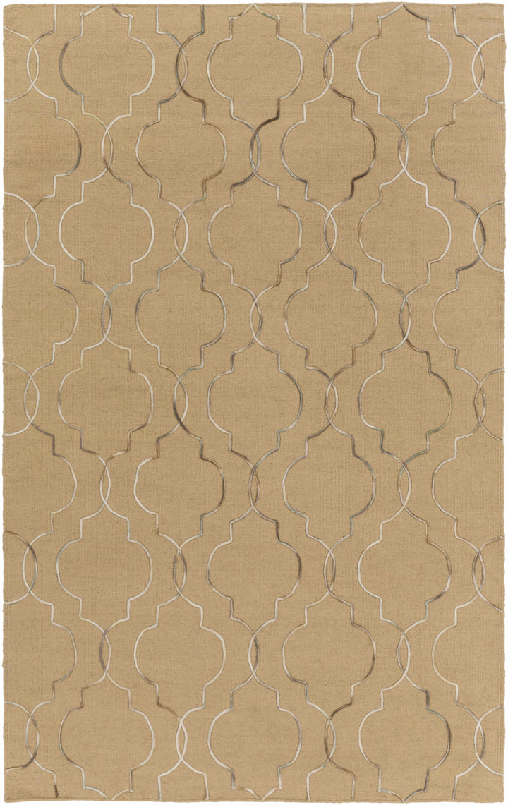Tan Hand Woven 100% Wool Global Rectangle Handmade rug, Indoor use only, no fringe, non-washable. runner also available