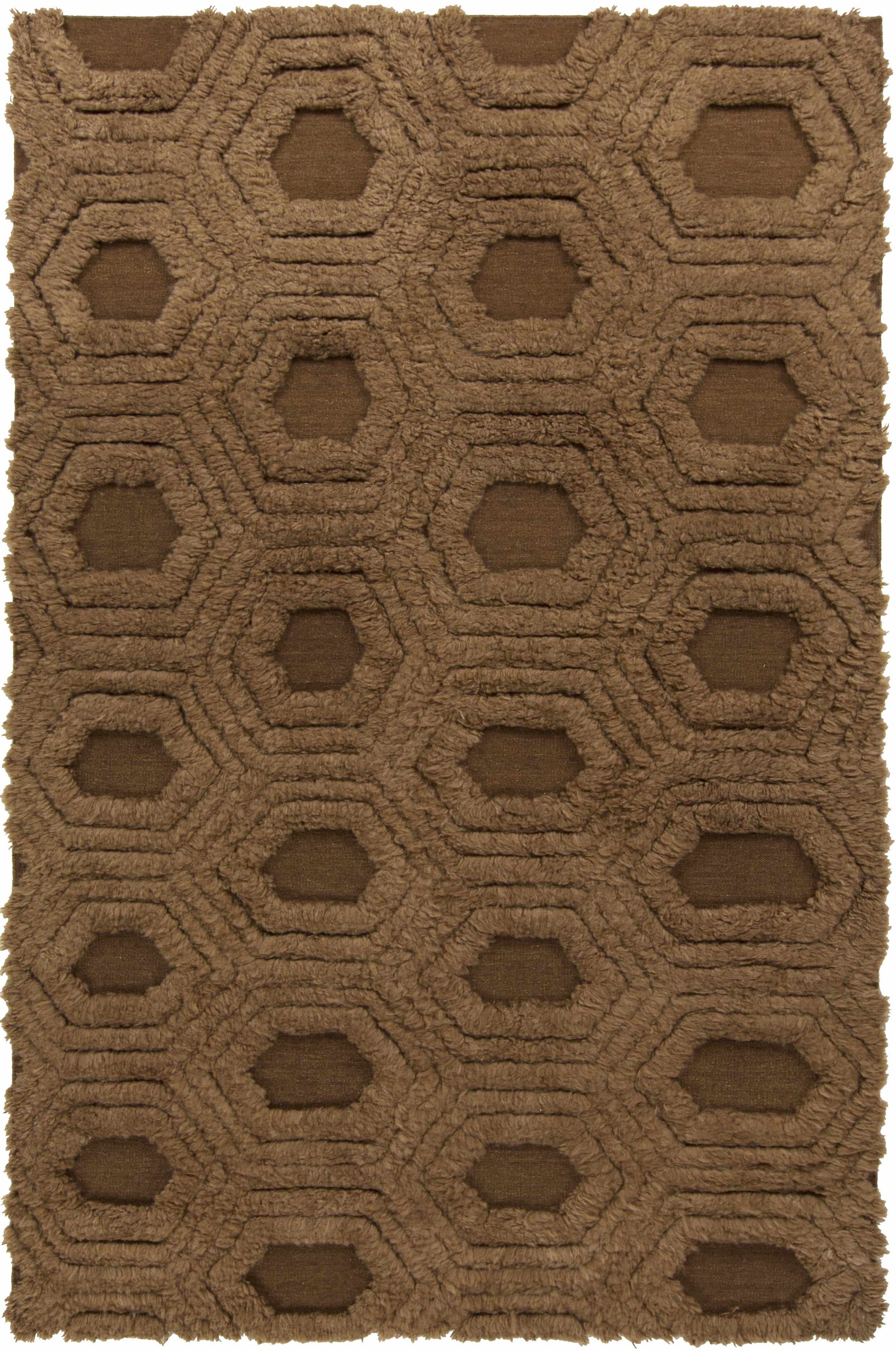 Brown Hand Woven 100% Wool Modern Rectangle Handmade rug, Indoor use only, no fringe, non-washable. runner also available