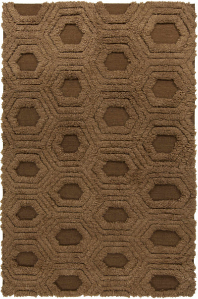 Brown Hand Woven 100% Wool Modern Rectangle Handmade rug, Indoor use only, no fringe, non-washable. runner also available