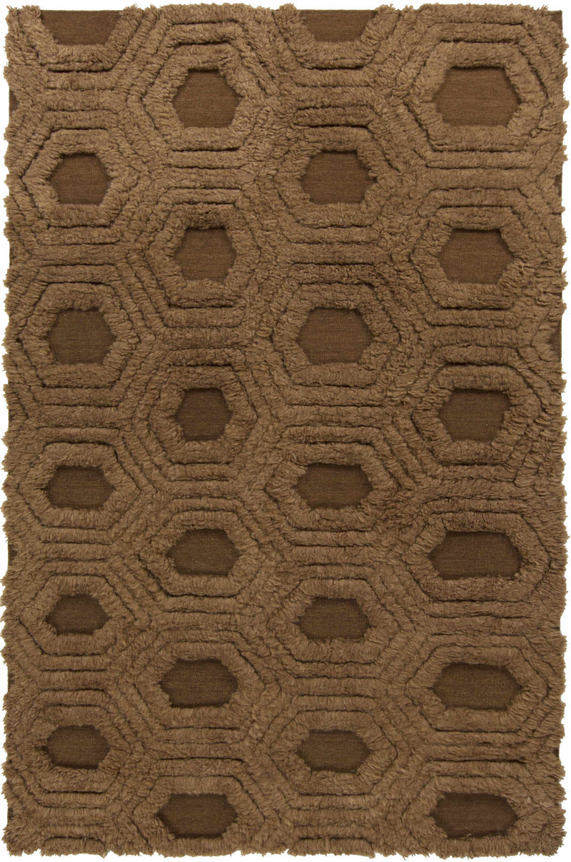 Brown Hand Woven 100% Wool Modern Rectangle Handmade rug, Indoor use only, no fringe, non-washable. runner also available
