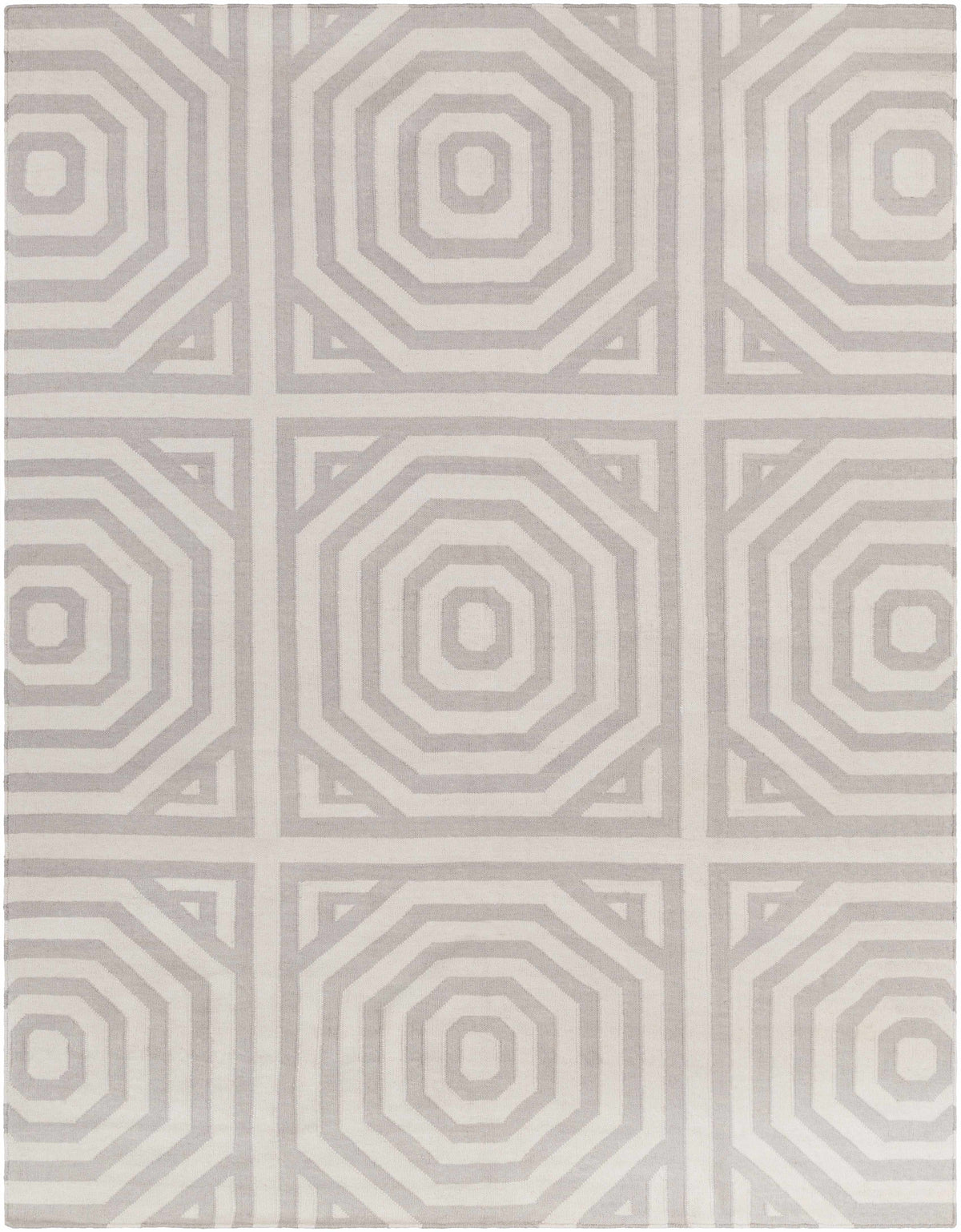 Gray Hand Woven 100% Wool Modern Rectangle Handmade rug, Indoor use only, no fringe, non-washable.