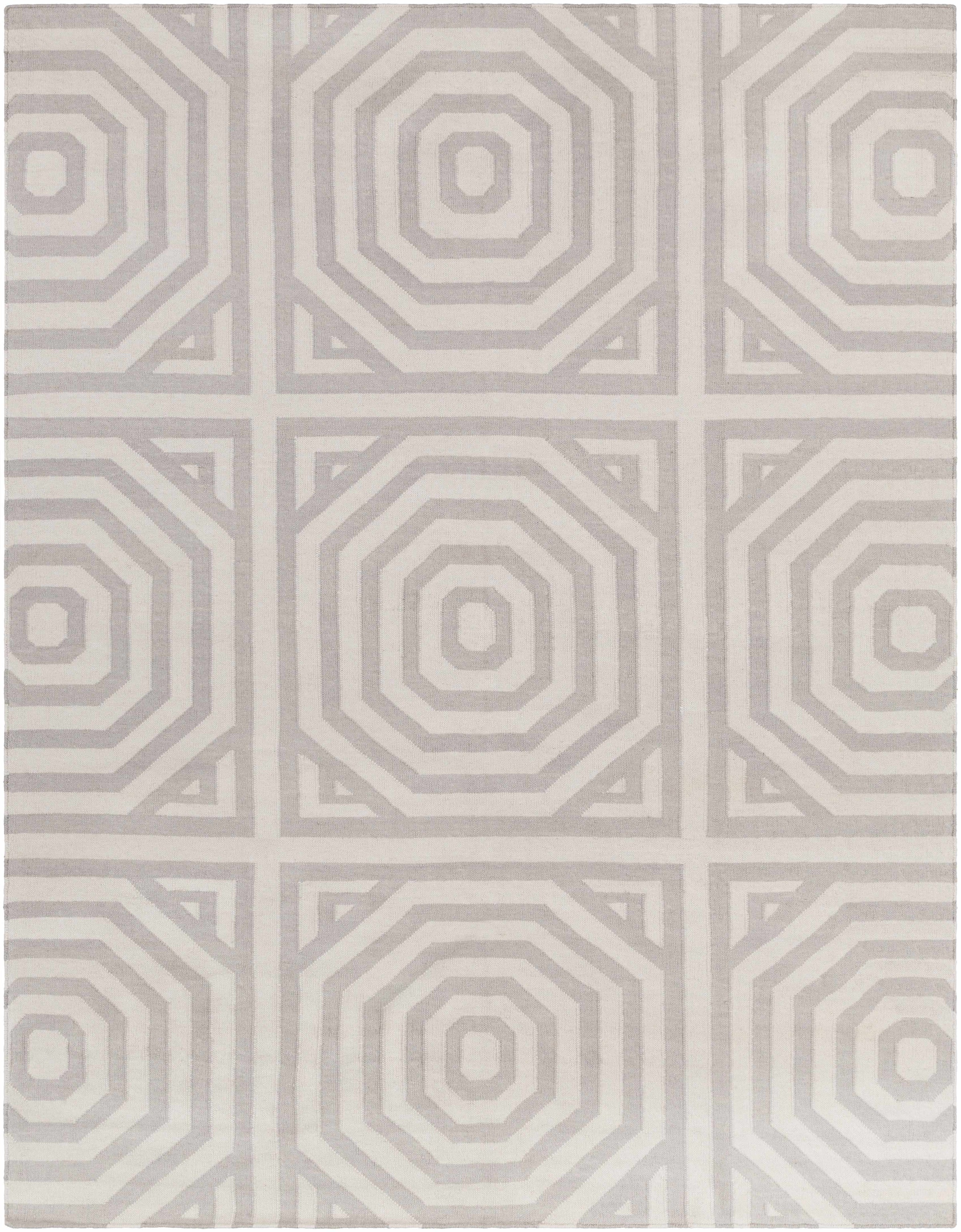 Gray Hand Woven 100% Wool Modern Rectangle Handmade rug, Indoor use only, no fringe, non-washable.