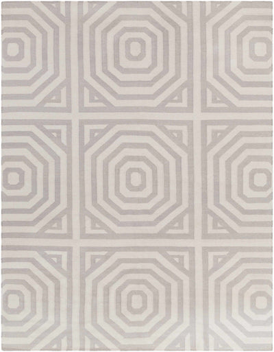 Gray Hand Woven 100% Wool Modern Rectangle Handmade rug, Indoor use only, no fringe, non-washable.