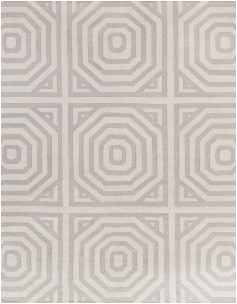 Gray Hand Woven 100% Wool Modern Rectangle Handmade rug, Indoor use only, no fringe, non-washable.