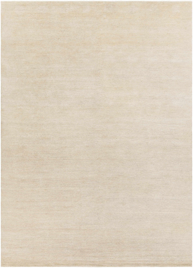 Wheat Hand Knotted 60% Viscose, 40% Wool Cottage Rectangle Handmade rug, Indoor use only, no fringe, non-washable.