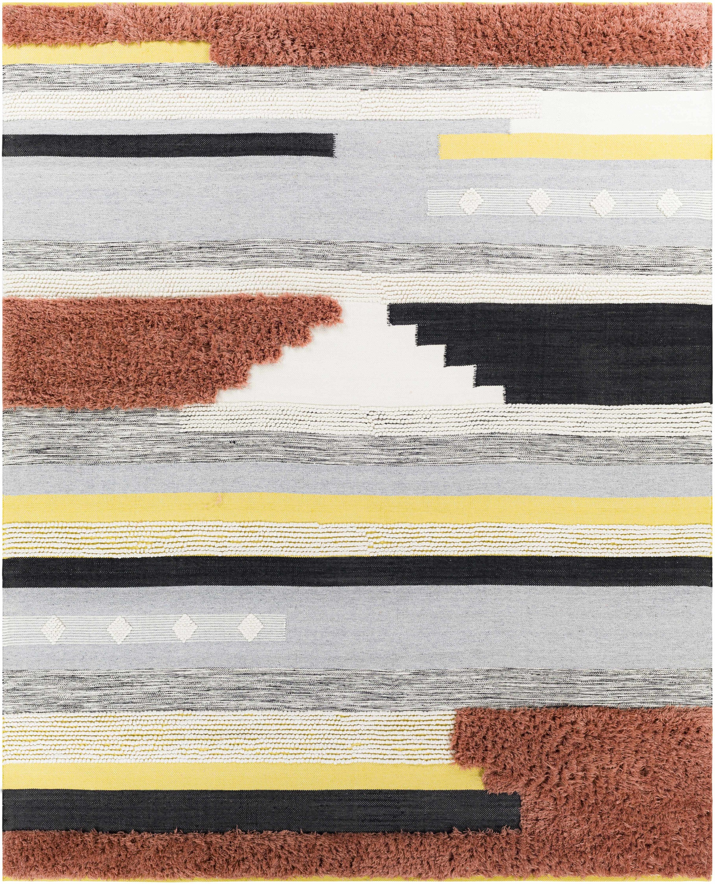 Gray Hand Woven 100% Recycled PET Yarn Global Rectangle Handmade rug, Indoor use only, no fringe, non-washable. runner also available