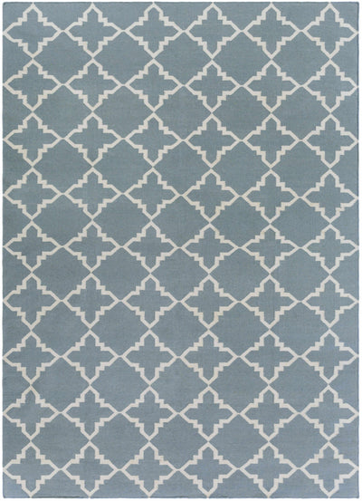Teal Hand Woven 100% Wool Modern Rectangle Handmade rug, Indoor use only, no fringe, non-washable.