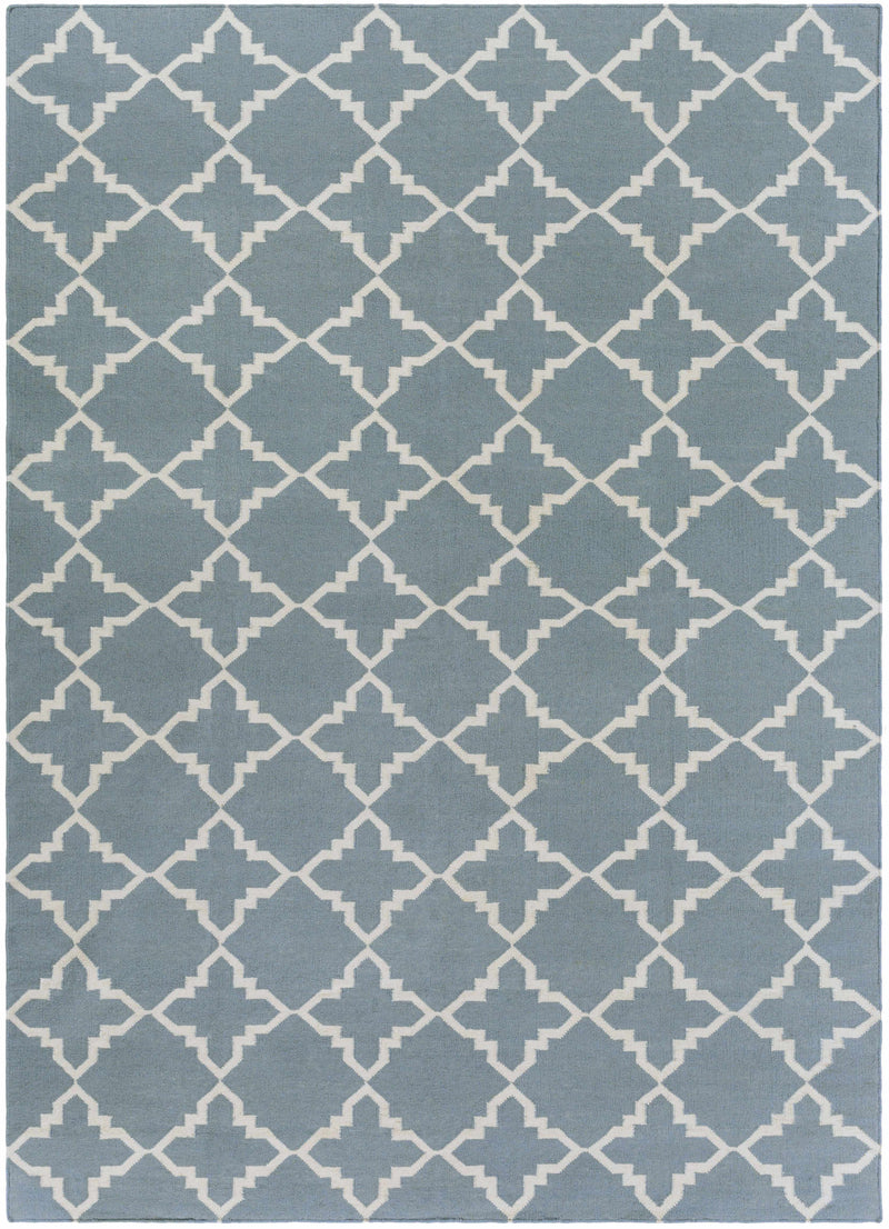 Teal Hand Woven 100% Wool Modern Rectangle Handmade rug, Indoor use only, no fringe, non-washable.