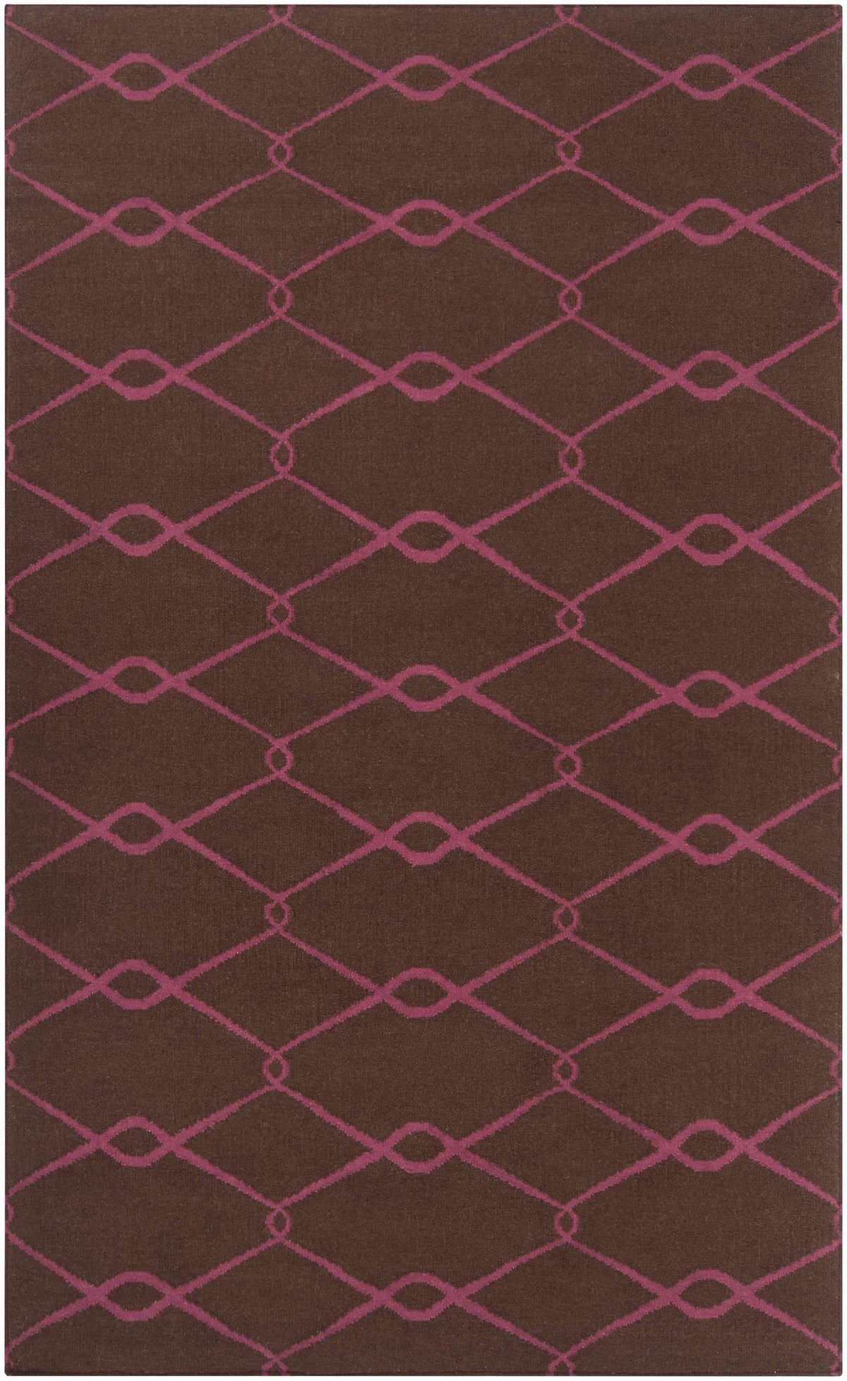 Dark Brown Hand Woven 100% Wool Modern Rectangle Handmade rug, Indoor use only, no fringe, non-washable.