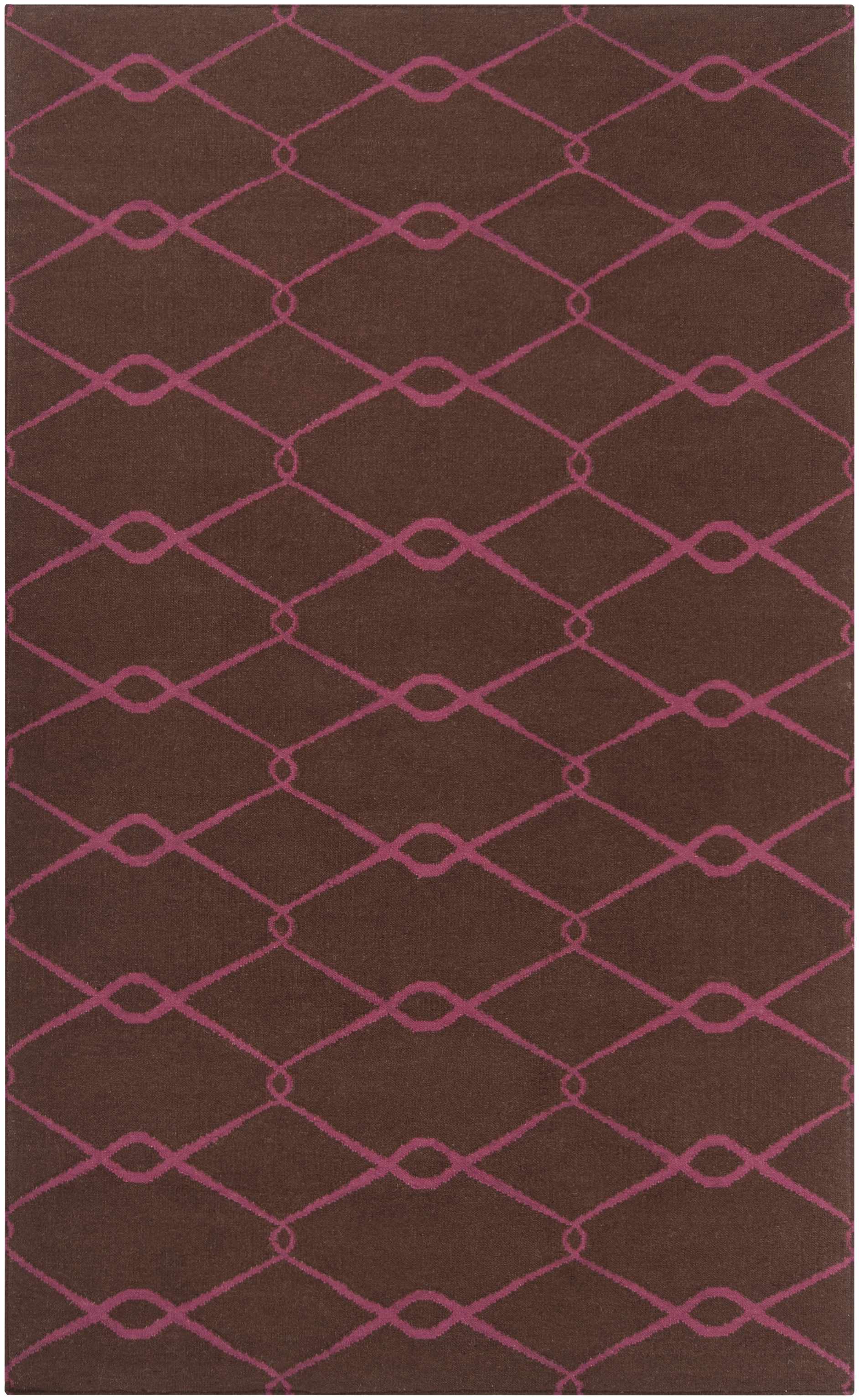 Dark Brown Hand Woven 100% Wool Modern Rectangle Handmade rug, Indoor use only, no fringe, non-washable.