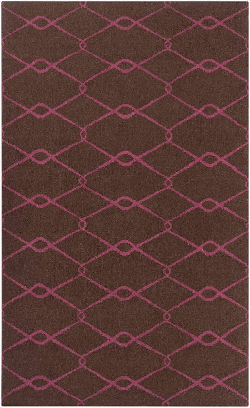 Dark Brown Hand Woven 100% Wool Modern Rectangle Handmade rug, Indoor use only, no fringe, non-washable.