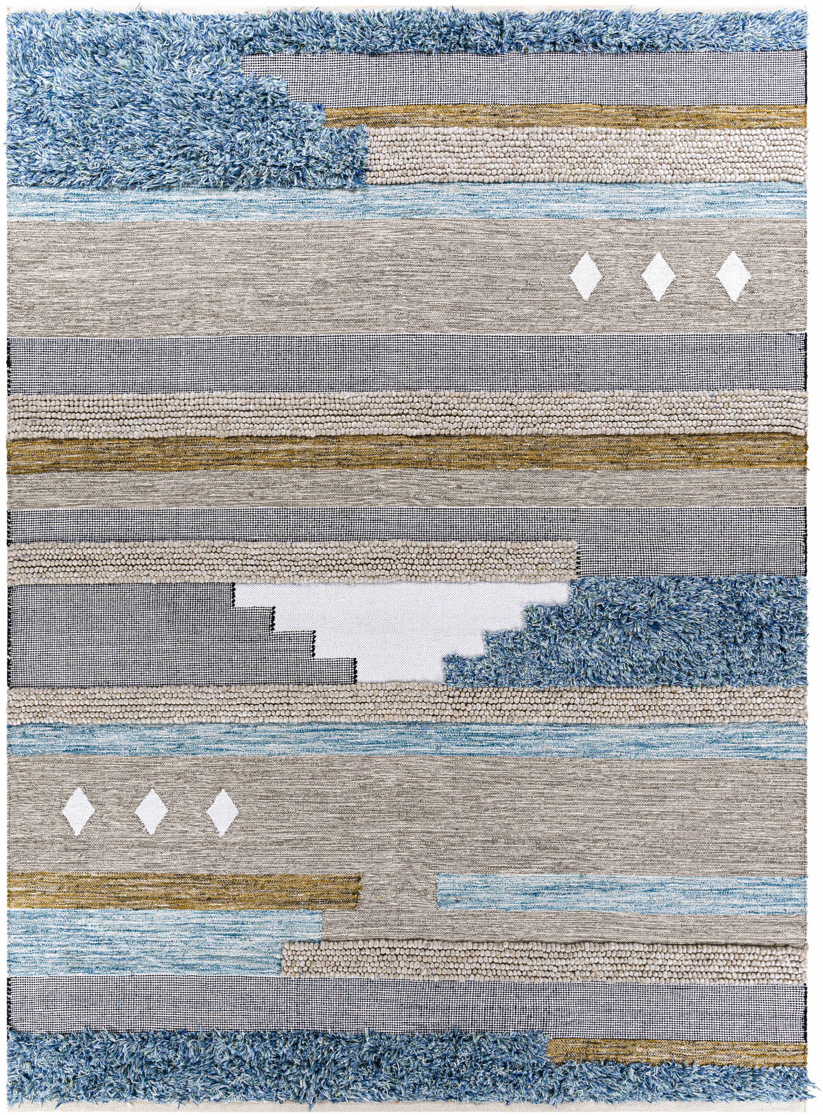 Black Hand Woven 55% Wool, 25% Polyester, 20% Cotton Cottage Rectangle Handmade rug, Indoor use only, no fringe, non-washable. runner also available