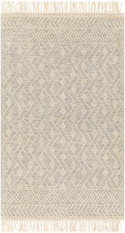 Ivory Hand Woven 60% Wool, 40% Polyester Cottage Rectangle Handmade rug, Indoor use only, has fringe, non-washable. round, runner also available