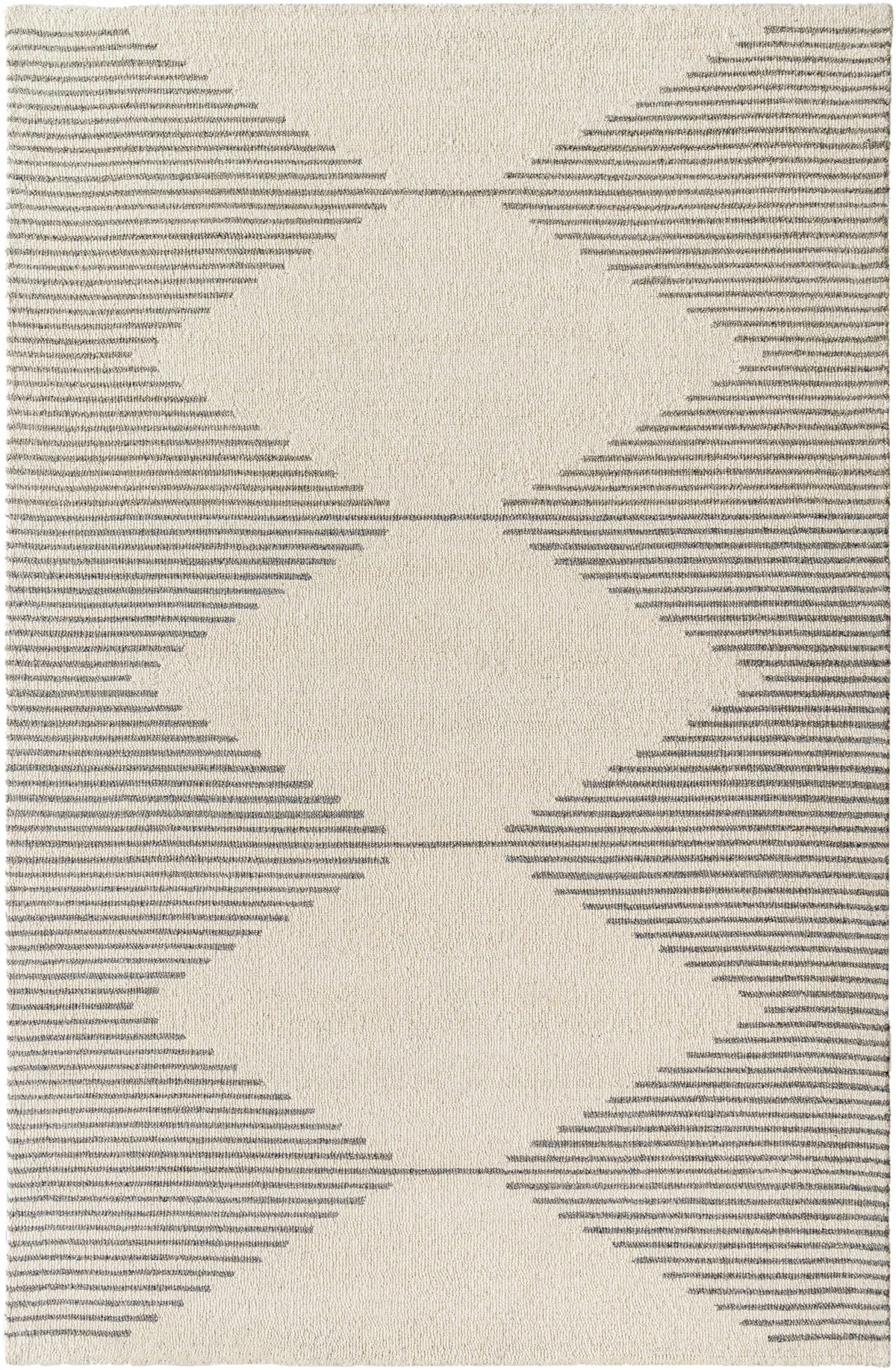 Cream Hand Tufted 100% Wool Modern Rectangle Handmade rug, Indoor use only, no fringe, non-washable.