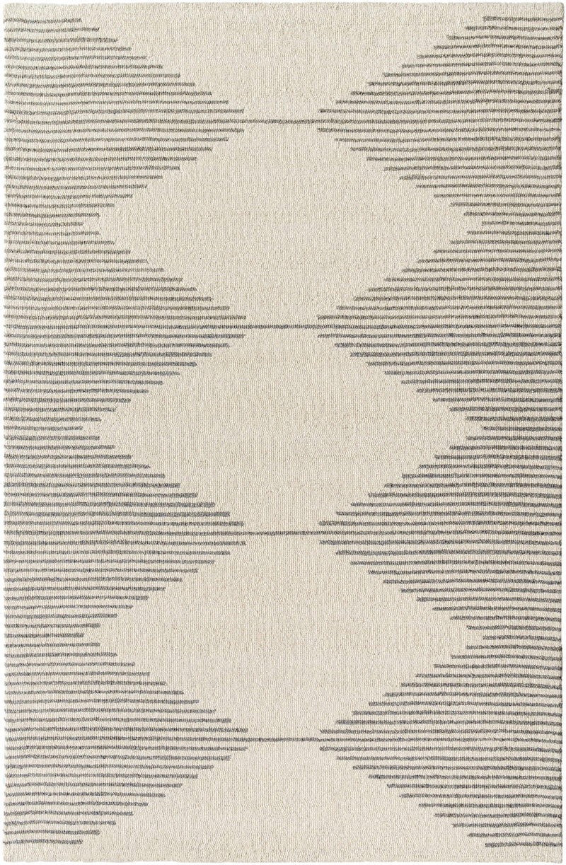 Cream Hand Tufted 100% Wool Modern Rectangle Handmade rug, Indoor use only, no fringe, non-washable.