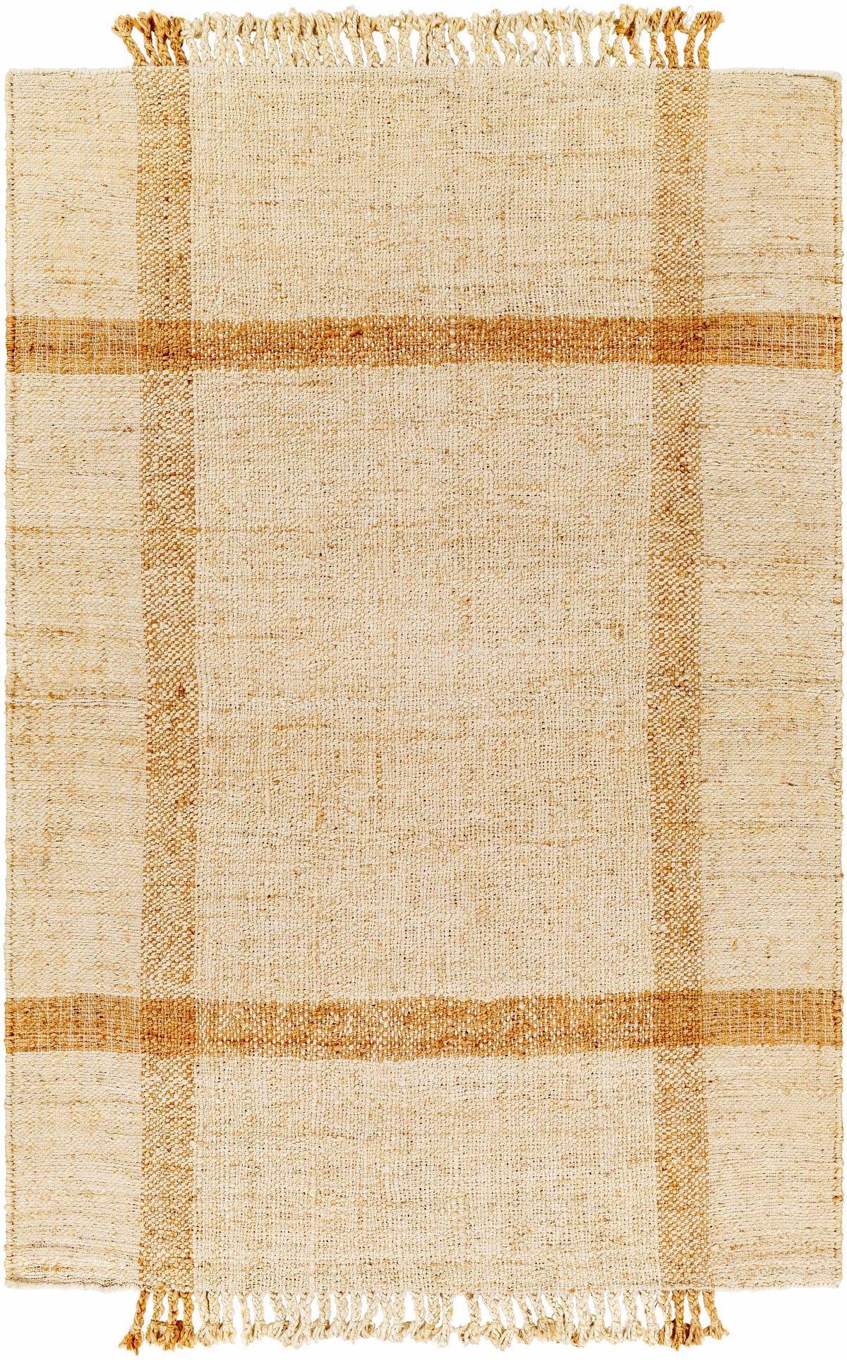 Camel Hand Woven 100% Jute Cottage Rectangle Handmade rug, Indoor use only, has fringe, non-washable. runner also available