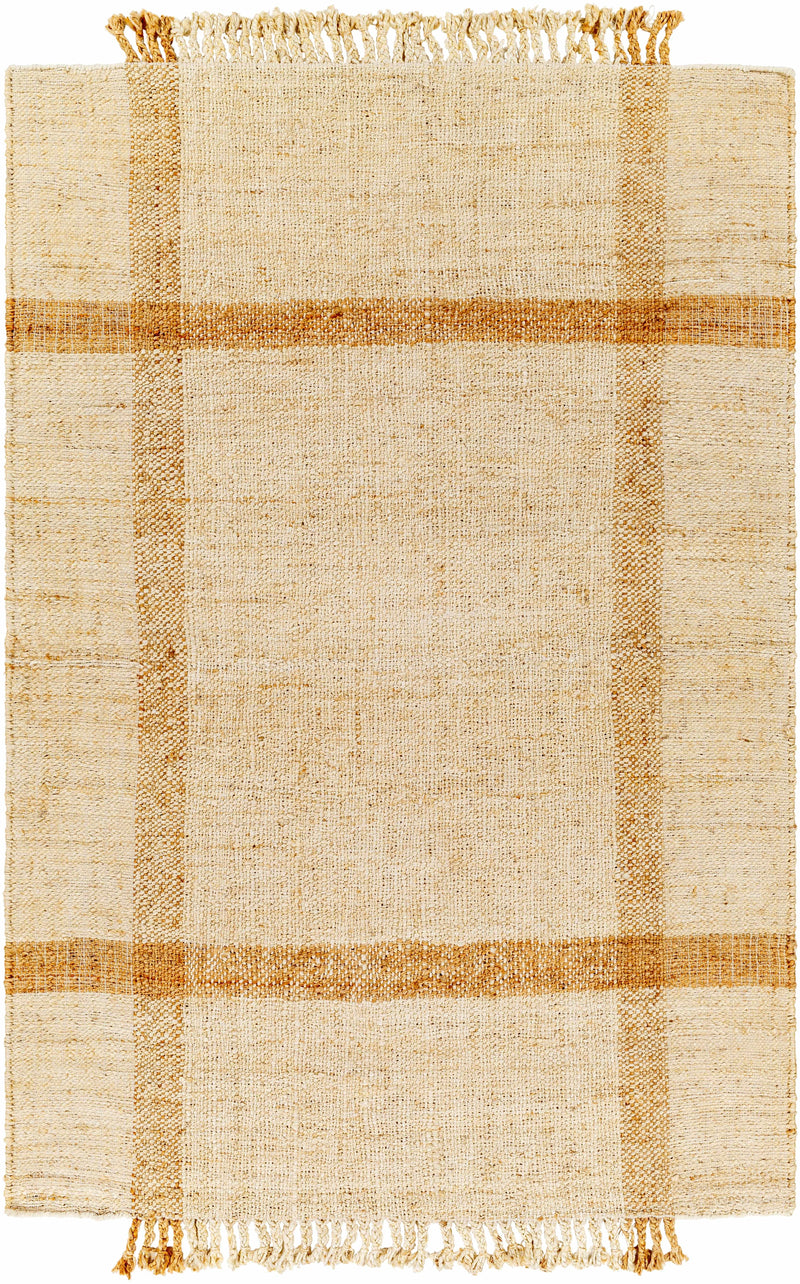 Camel Hand Woven 100% Jute Cottage Rectangle Handmade rug, Indoor use only, has fringe, non-washable. runner also available