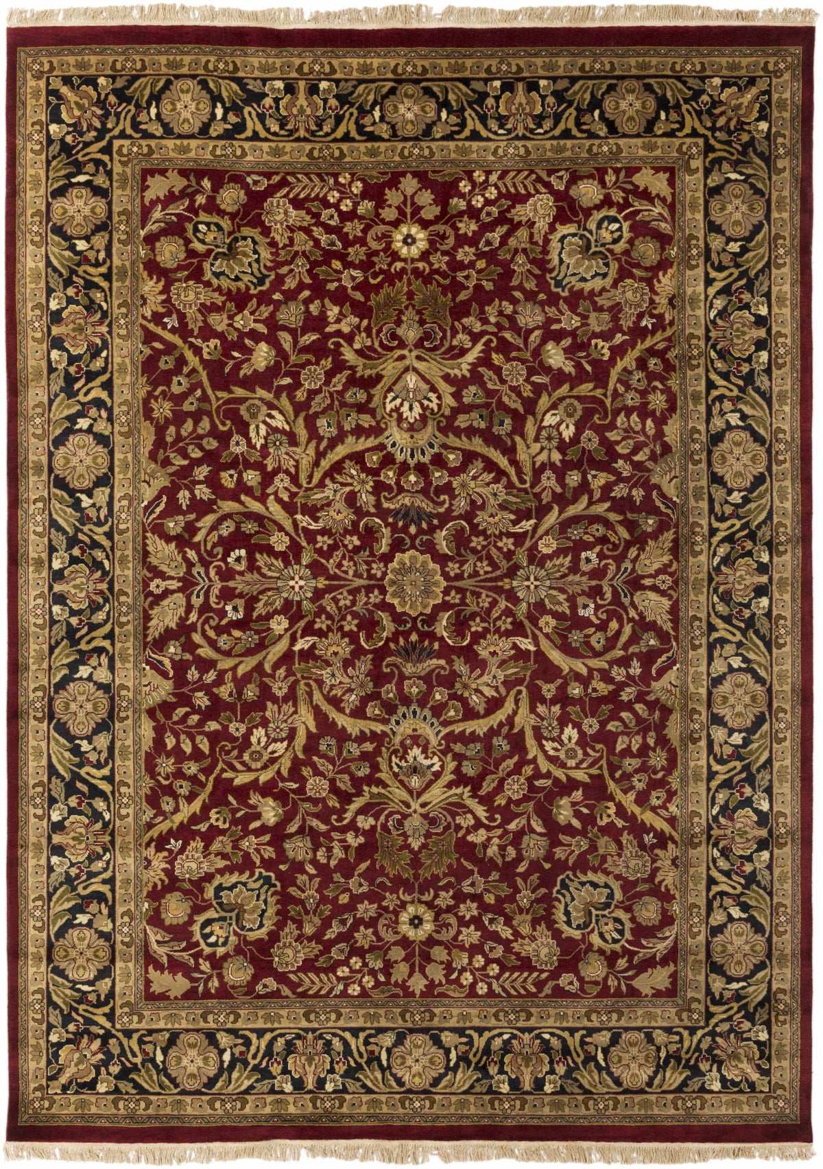 Burgundy Hand Knotted 100% NZ Wool Traditional Round Handmade rug, Indoor use only, no fringe, non-washable.