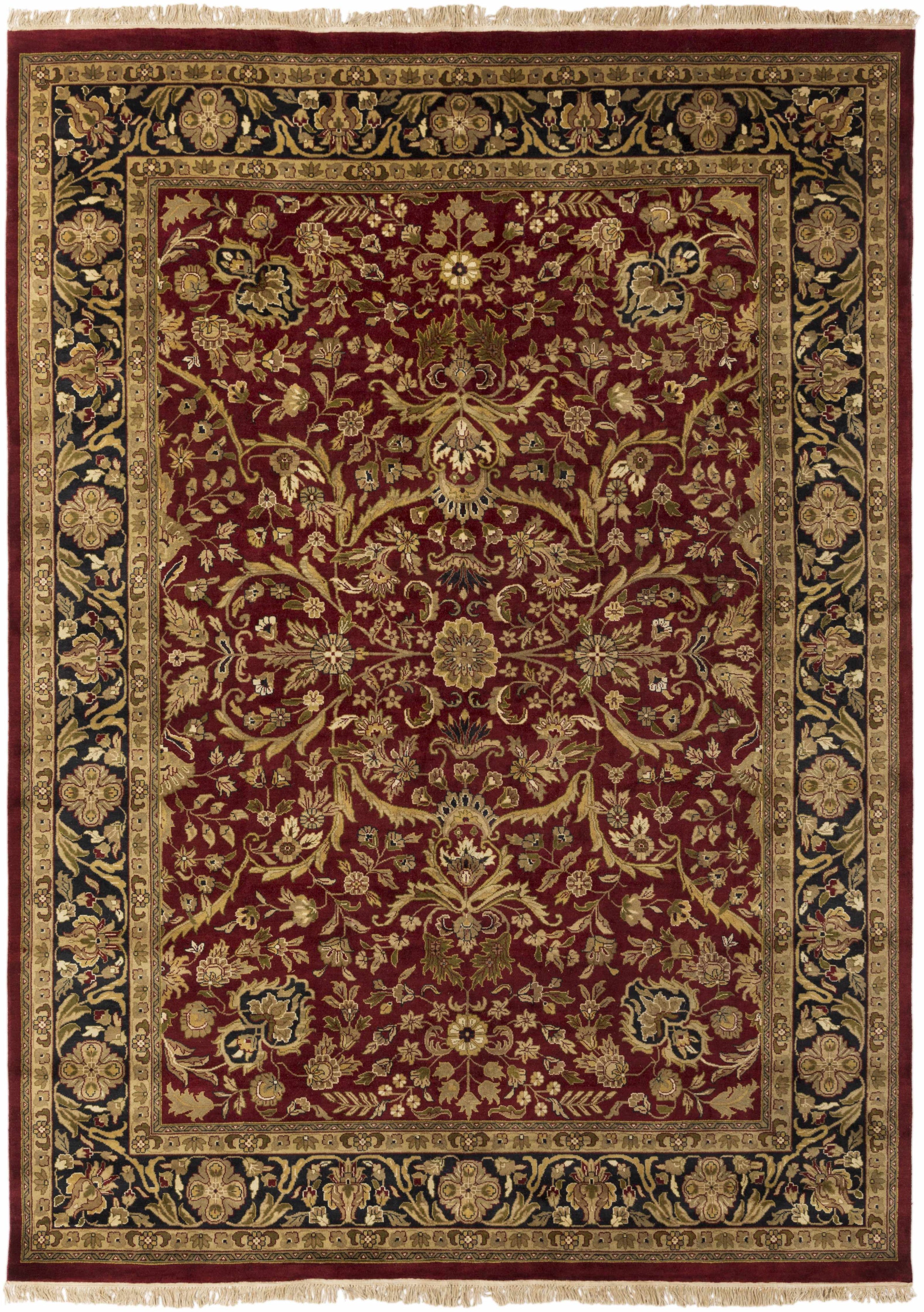 Burgundy Hand Knotted 100% NZ Wool Traditional Round Handmade rug, Indoor use only, no fringe, non-washable.