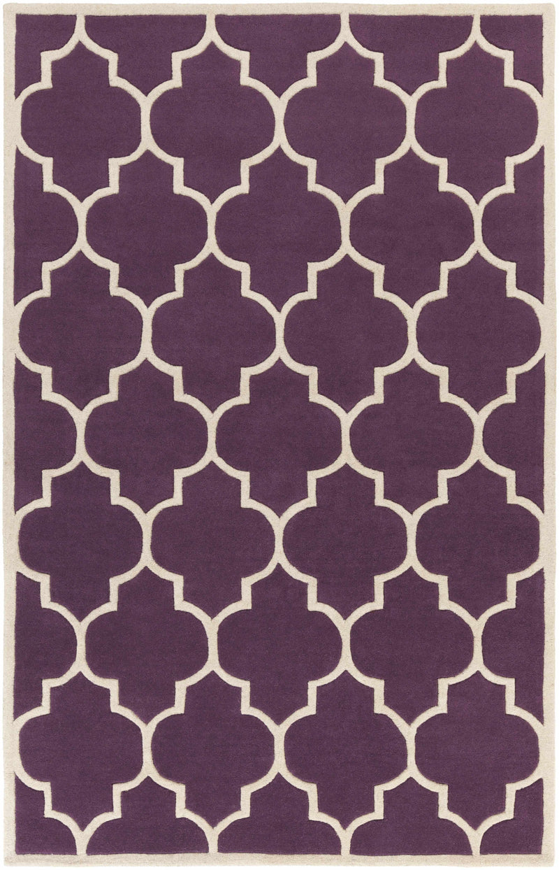 Plum Hand Tufted 100% Wool Modern Rectangle Handmade rug, Indoor use only, no fringe, non-washable. round also available