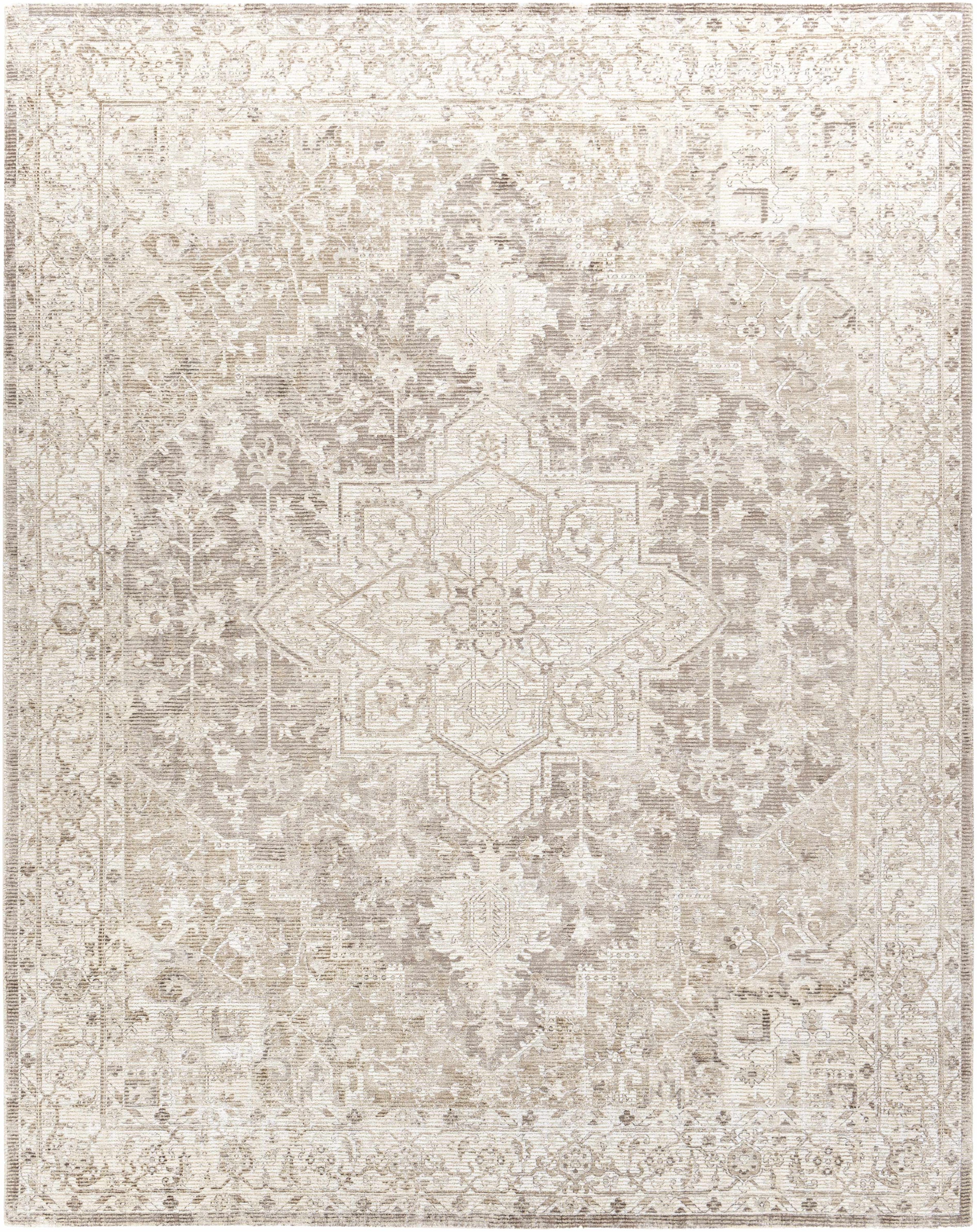 Medium Brown Hand Loomed 55% Viscose, 45% Wool Traditional Rectangle Handmade rug, Indoor use only, no fringe, non-washable.