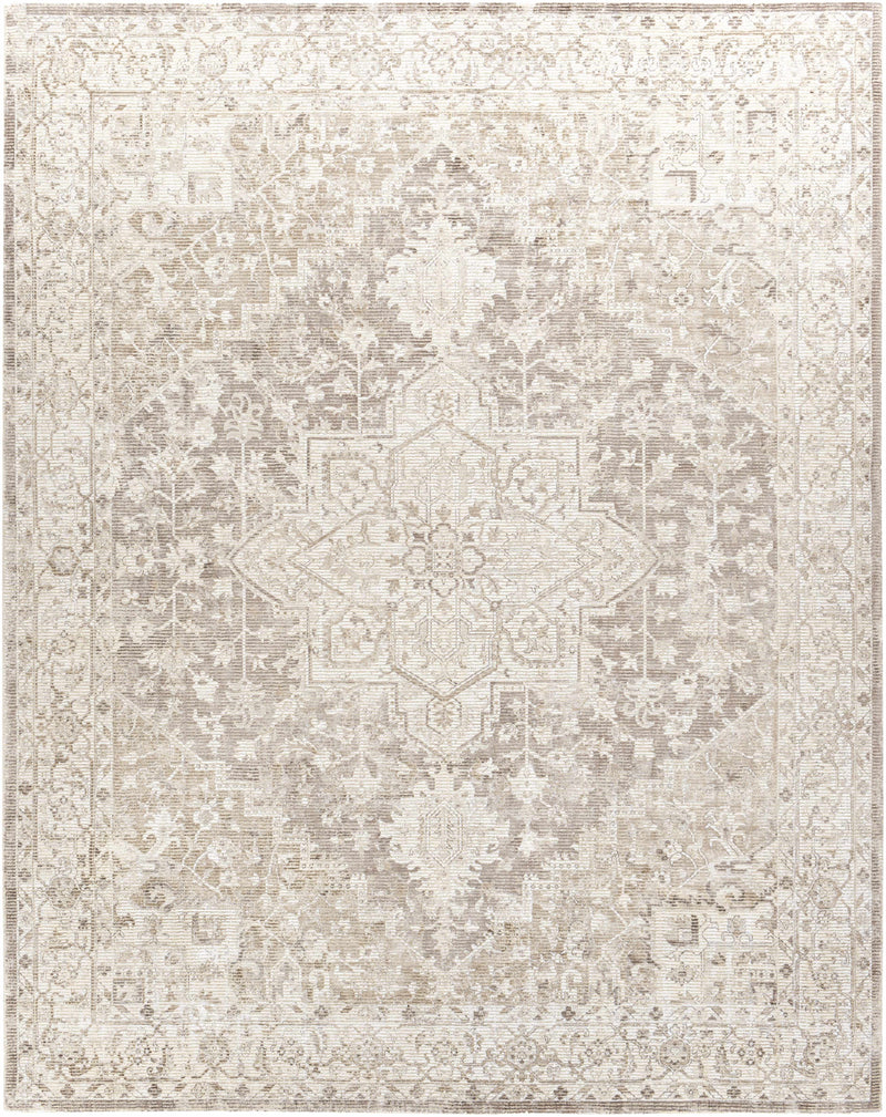 Medium Brown Hand Loomed 55% Viscose, 45% Wool Traditional Rectangle Handmade rug, Indoor use only, no fringe, non-washable.