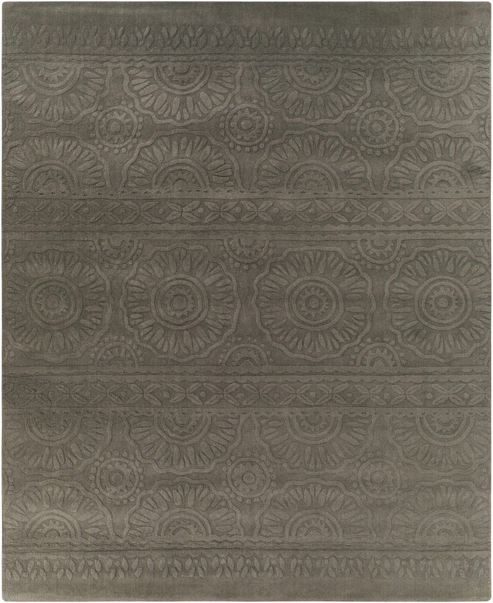 Charcoal Hand Loomed 100% Wool Modern Runner Handmade rug, Indoor use only, no fringe, non-washable.