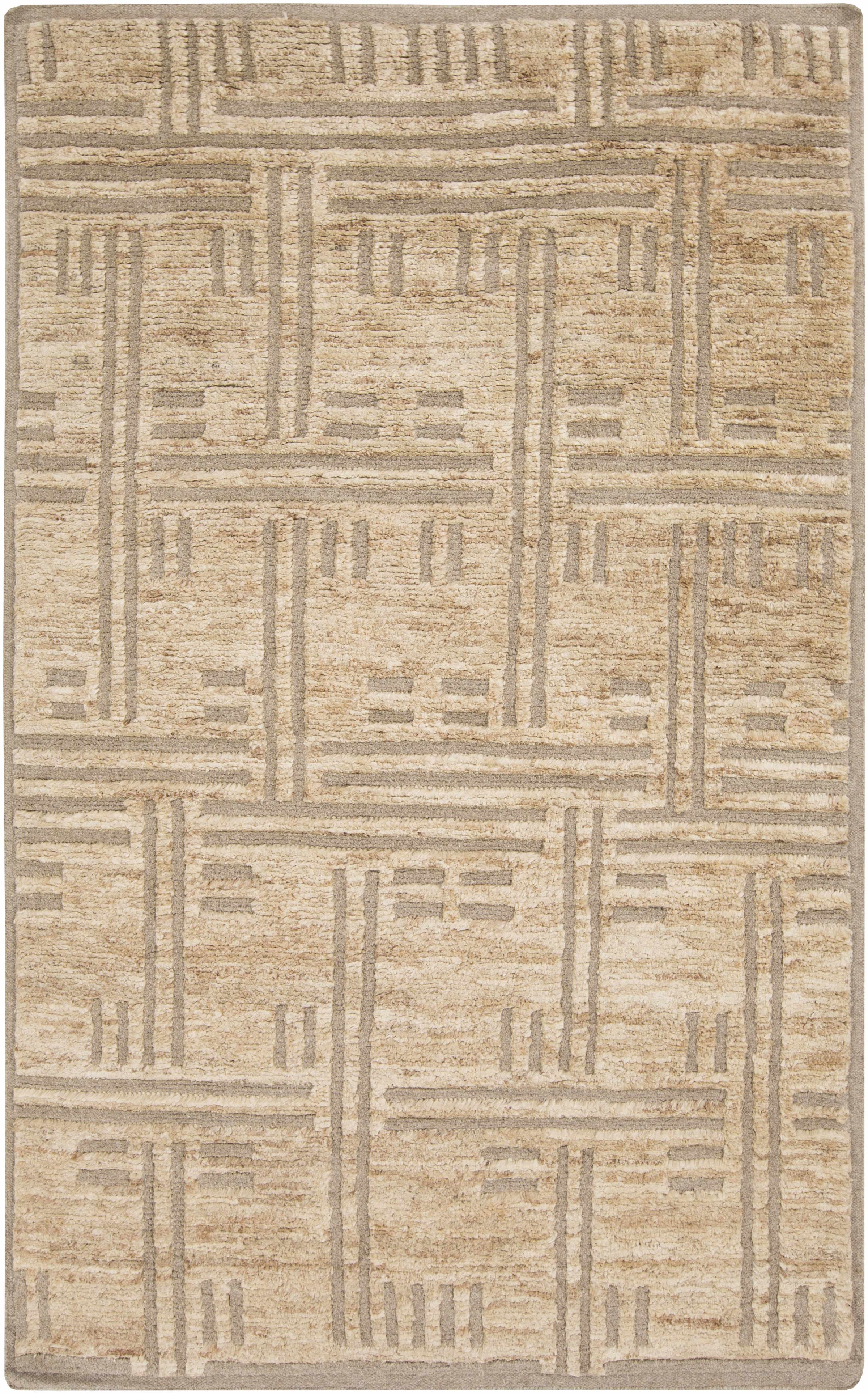 Brown Hand Knotted 60% Wool, 40% Jute Cottage Rectangle Handmade rug, Indoor use only, no fringe, non-washable.