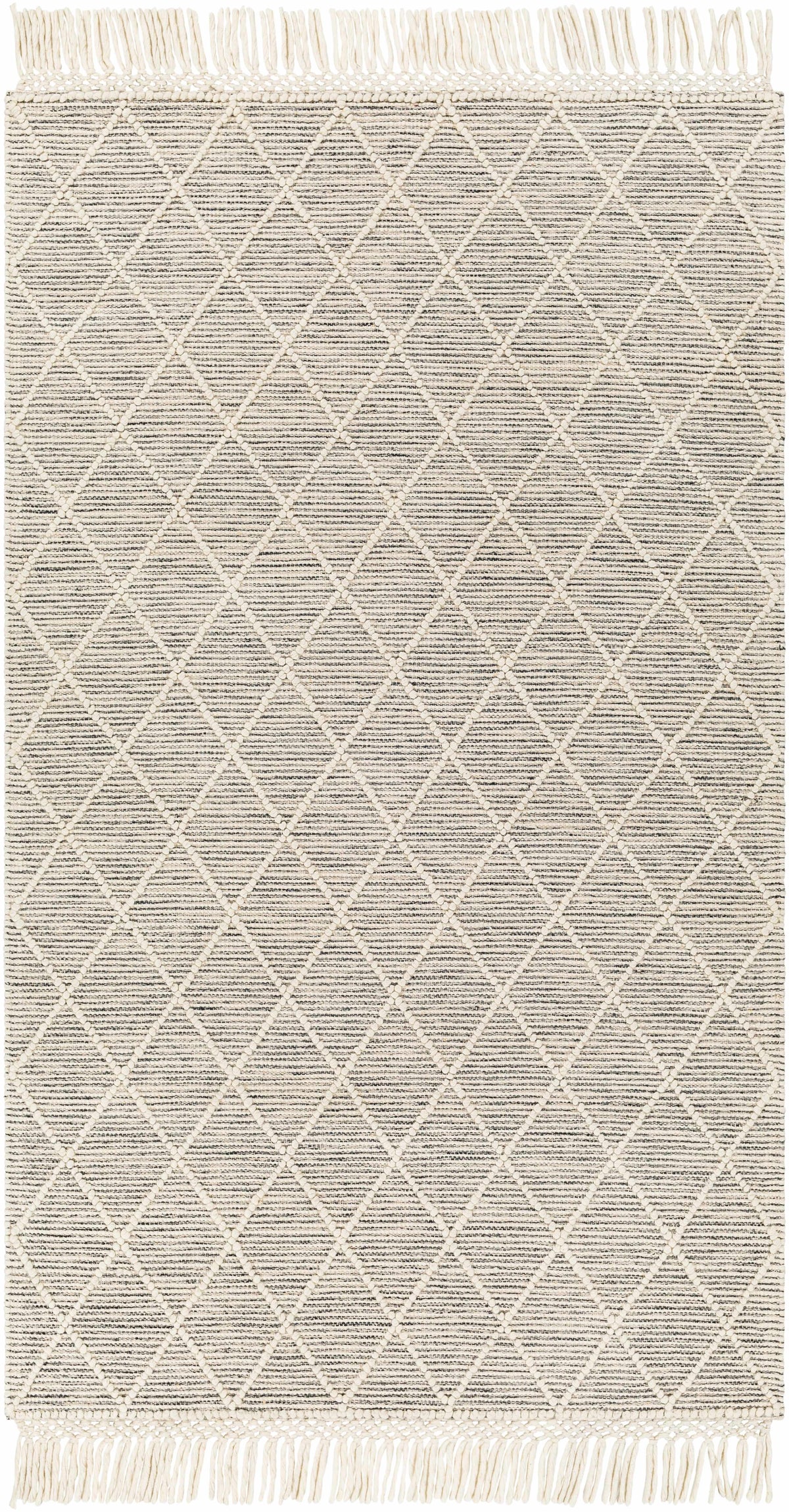 Ivory Hand Woven 60% Wool, 40% Polyester Cottage Rectangle Handmade rug, Indoor use only, has fringe, non-washable. round, runner also available