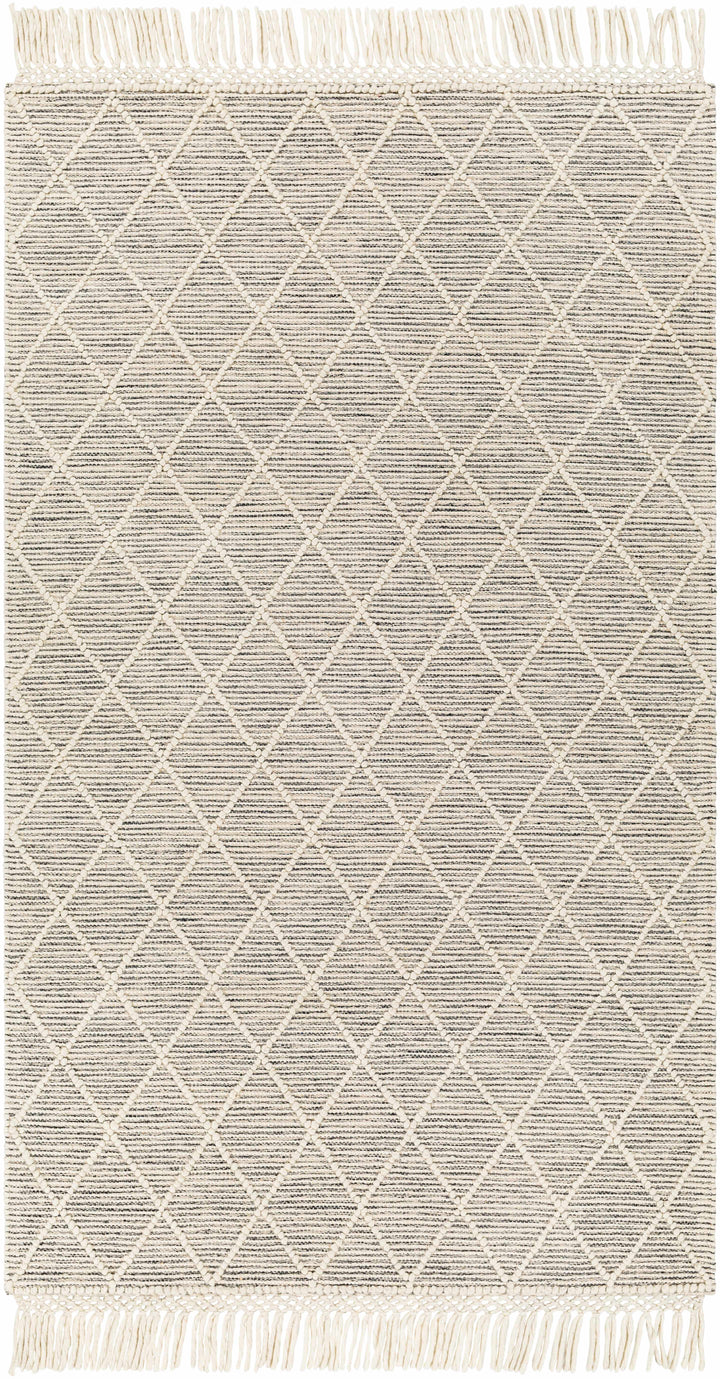 Ivory Hand Woven 60% Wool, 40% Polyester Cottage Rectangle Handmade rug, Indoor use only, has fringe, non-washable. round, runner also available