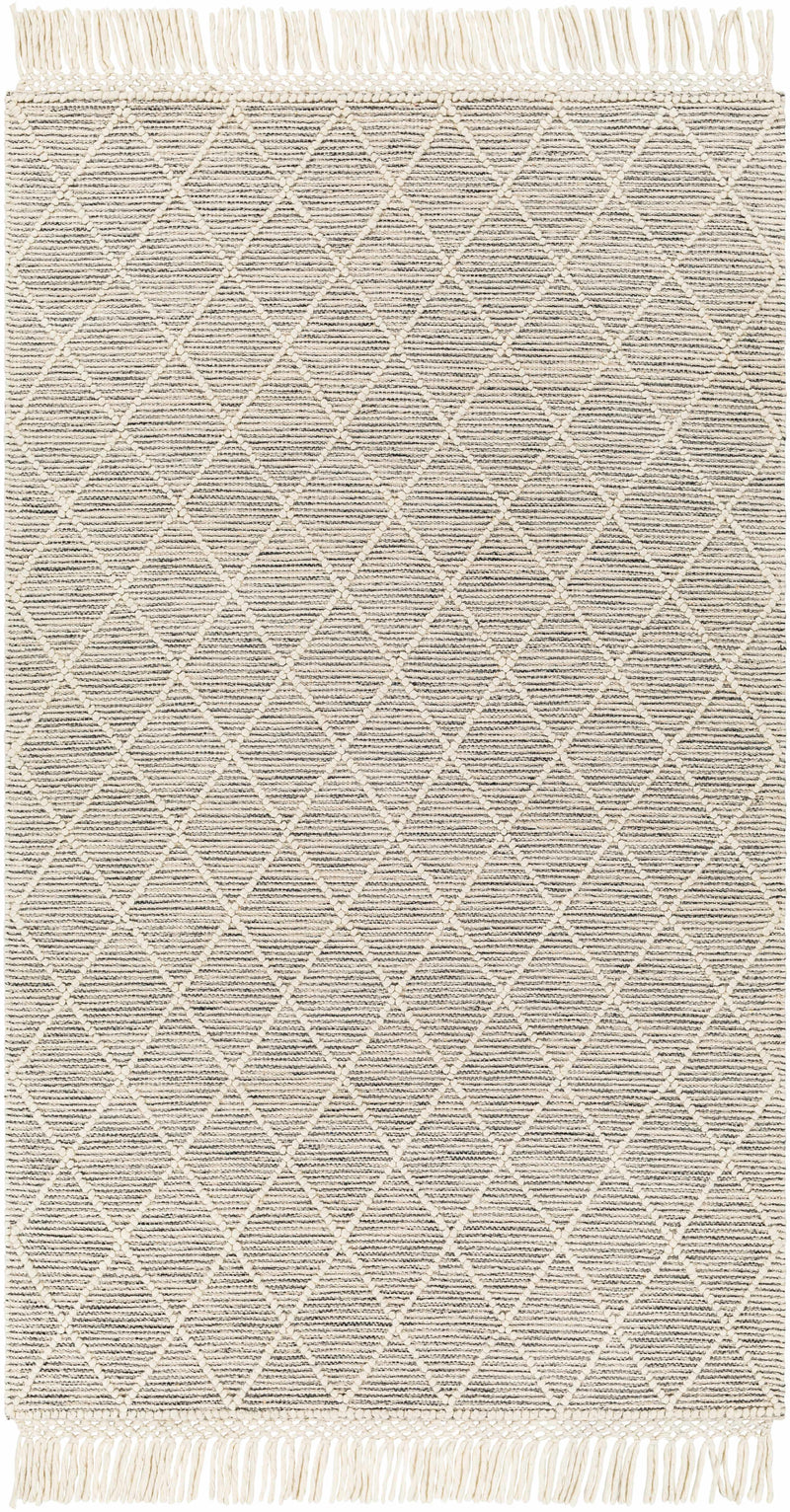 Ivory Hand Woven 60% Wool, 40% Polyester Cottage Rectangle Handmade rug, Indoor use only, has fringe, non-washable. round, runner also available
