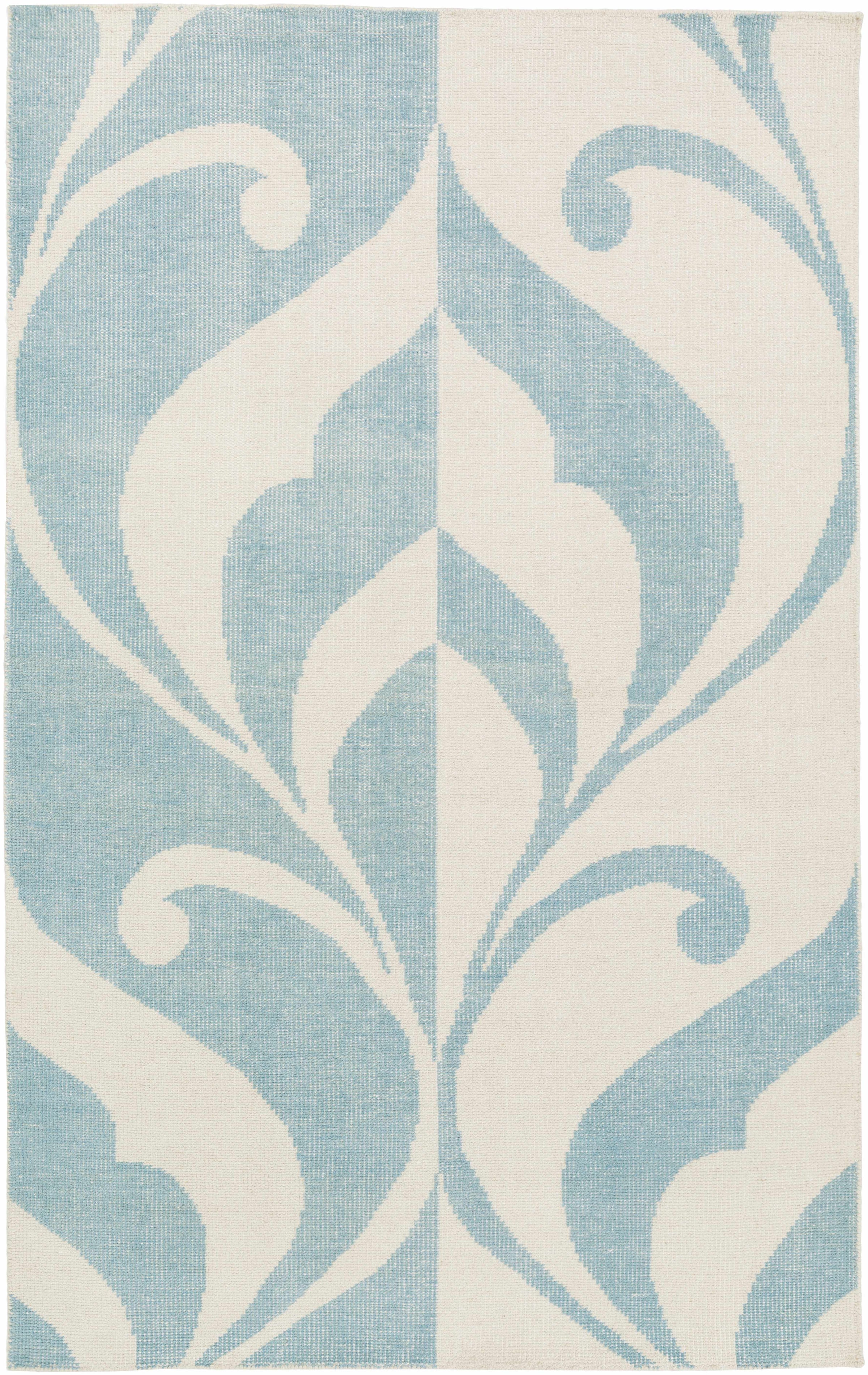 Aqua Hand Knotted 100% Wool Modern Rectangle Handmade rug, Indoor use only, no fringe, non-washable.