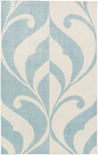 Aqua Hand Knotted 100% Wool Modern Rectangle Handmade rug, Indoor use only, no fringe, non-washable.