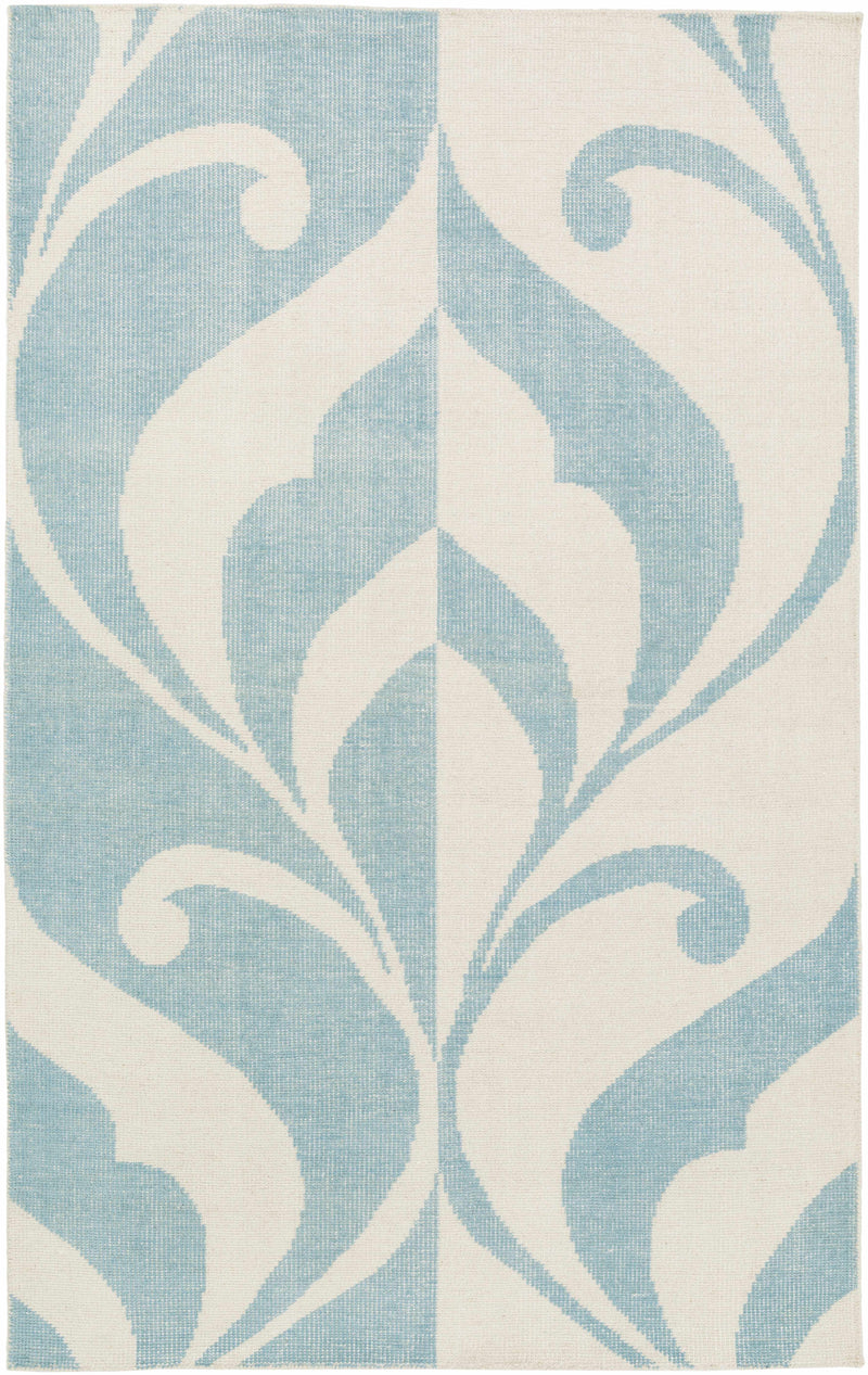 Aqua Hand Knotted 100% Wool Modern Rectangle Handmade rug, Indoor use only, no fringe, non-washable.