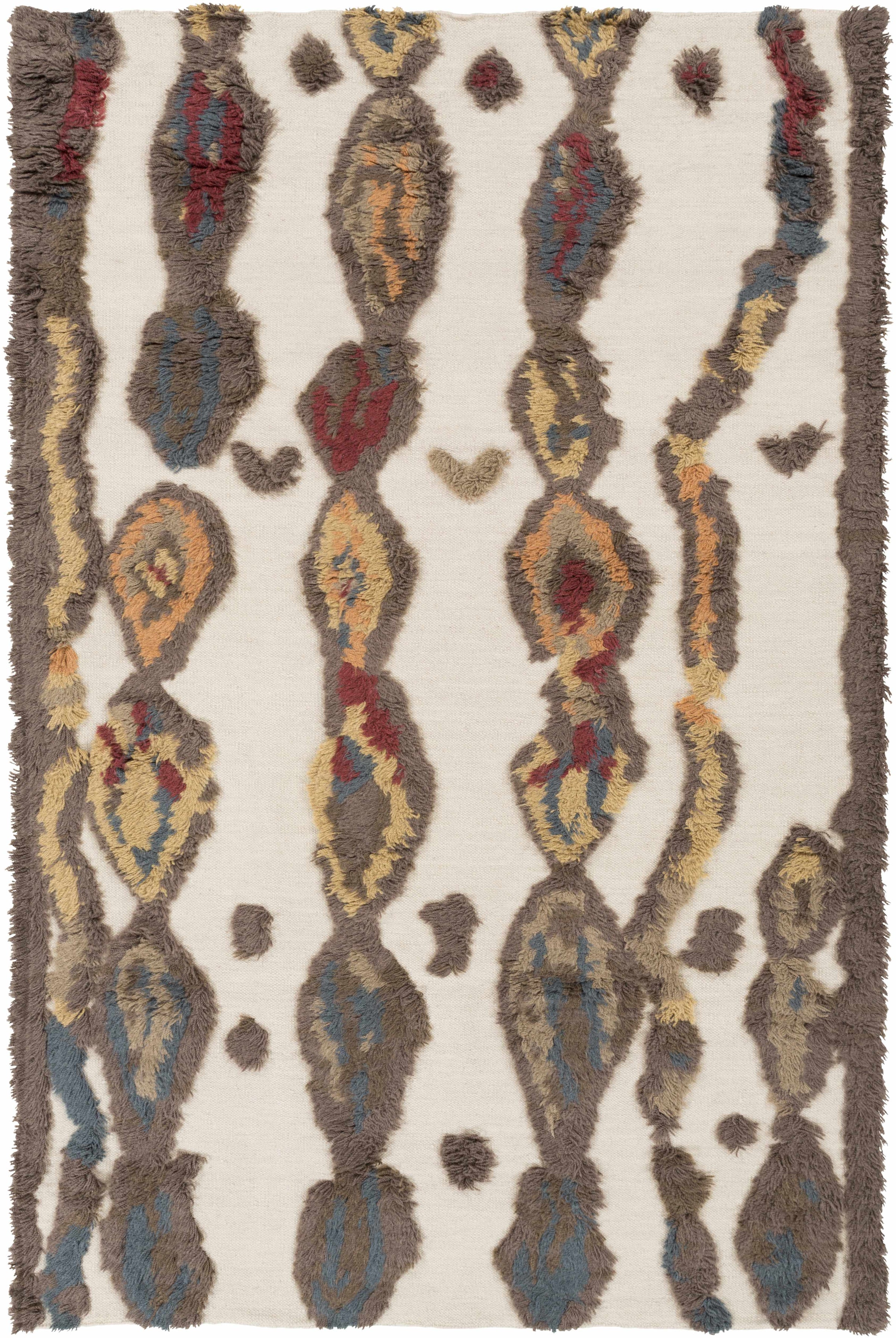Beige Hand Woven 100% Wool Modern Rectangle Handmade rug, Indoor use only, no fringe, non-washable. runner also available