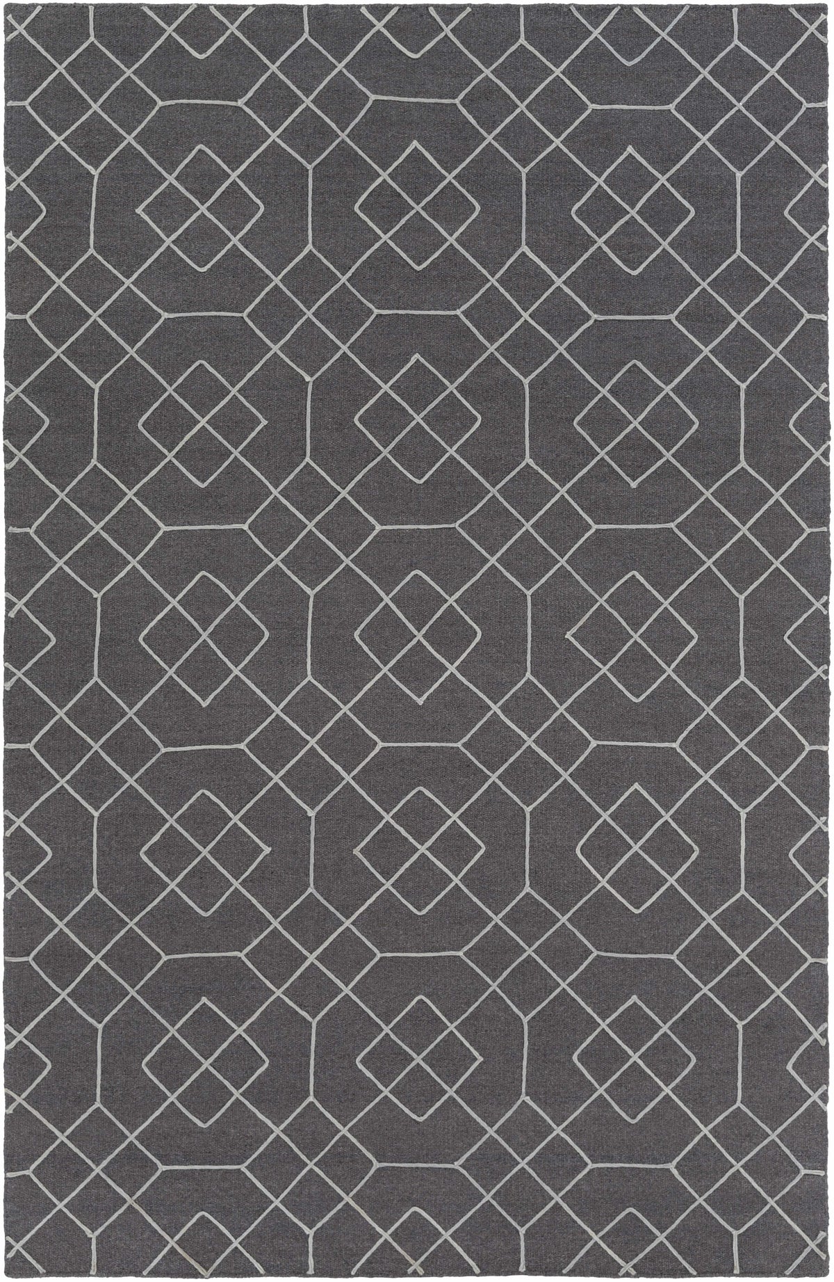 Charcoal Hand Woven 100% Wool Modern Rectangle Handmade rug, Indoor use only, no fringe, non-washable. runner also available