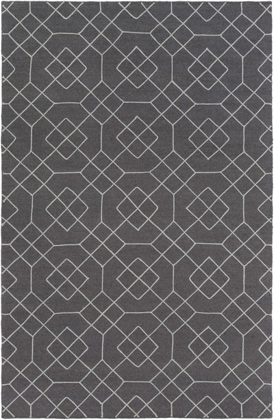 Charcoal Hand Woven 100% Wool Modern Rectangle Handmade rug, Indoor use only, no fringe, non-washable. runner also available